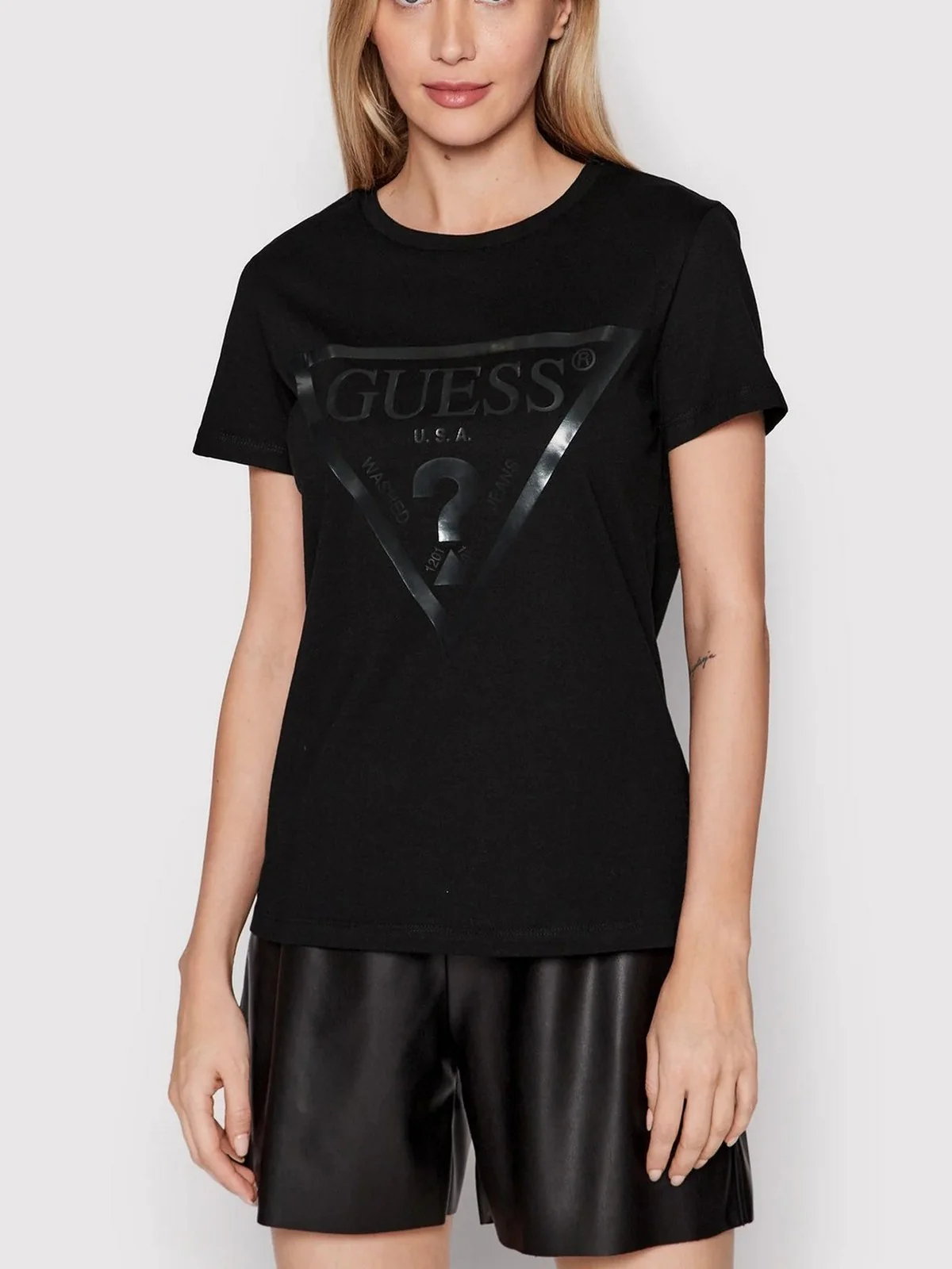 GUESS SPORT T-shirt Donna ADELE SS CN TEE V2YI07 K8HM0 JBLK Jet Black A996 - Image 2