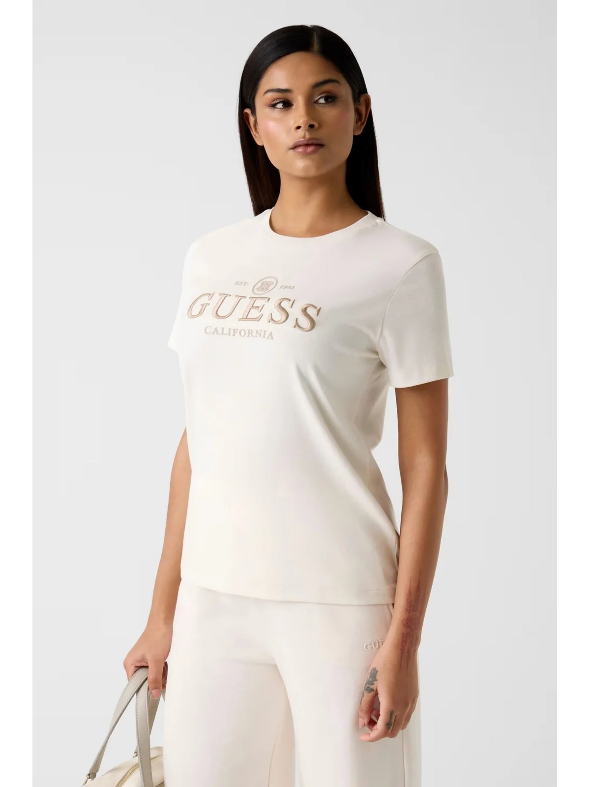 GUESS SPORT T-shirt Donna ARABELLA CN SS T-SHIRT V6RI06 KD741 G027 WHITE GLAM - Image 2