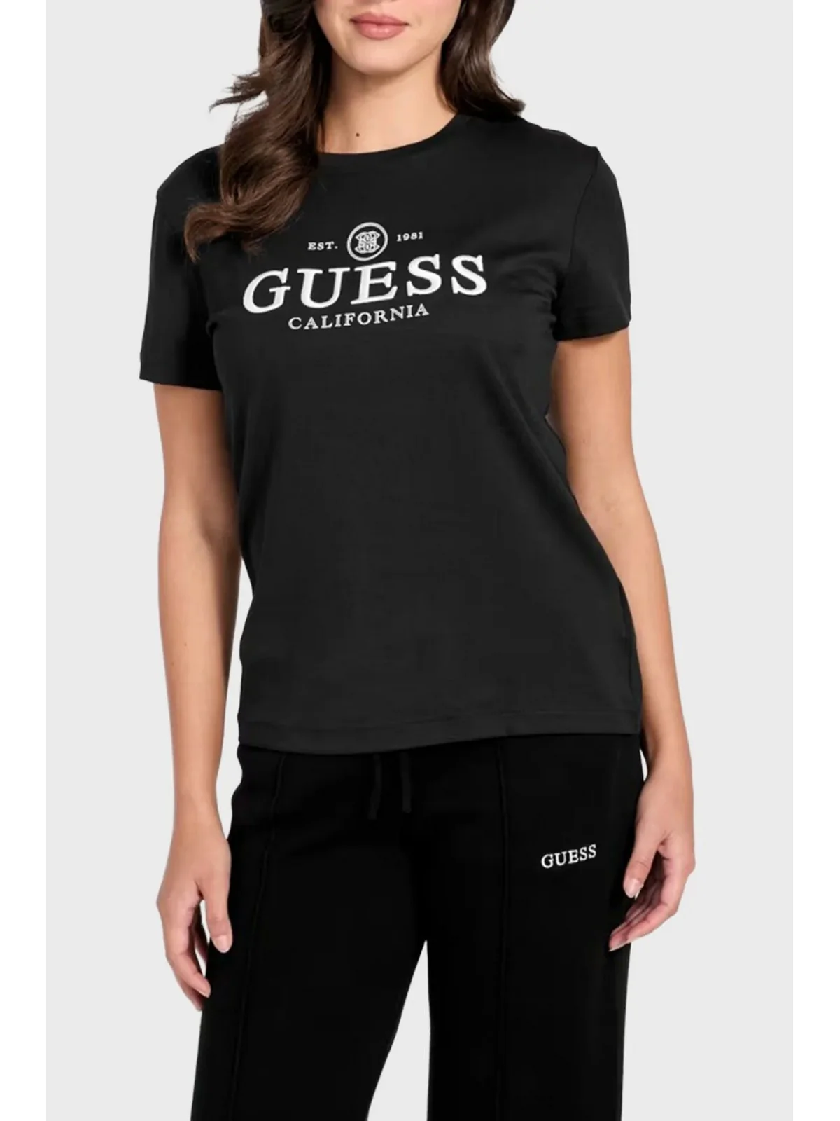 GUESS SPORT T-shirt Donna ARABELLA CN SS T-SHIRT V6RI06 KD741 JBLK Jet Black A996 - Image 2