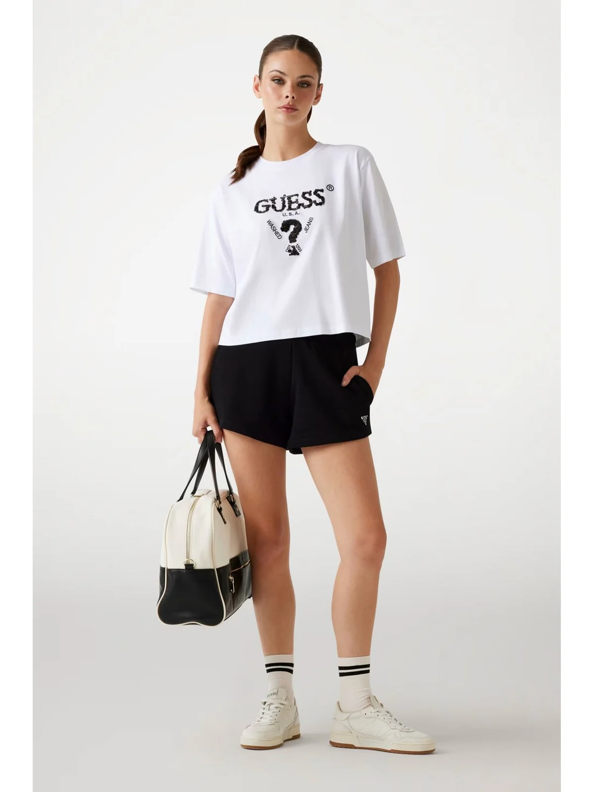 GUESS SPORT T-shirt Donna AURELIE BOXY TEE V4YI06 I3Z14 G011 PURE WHITE - Image 3