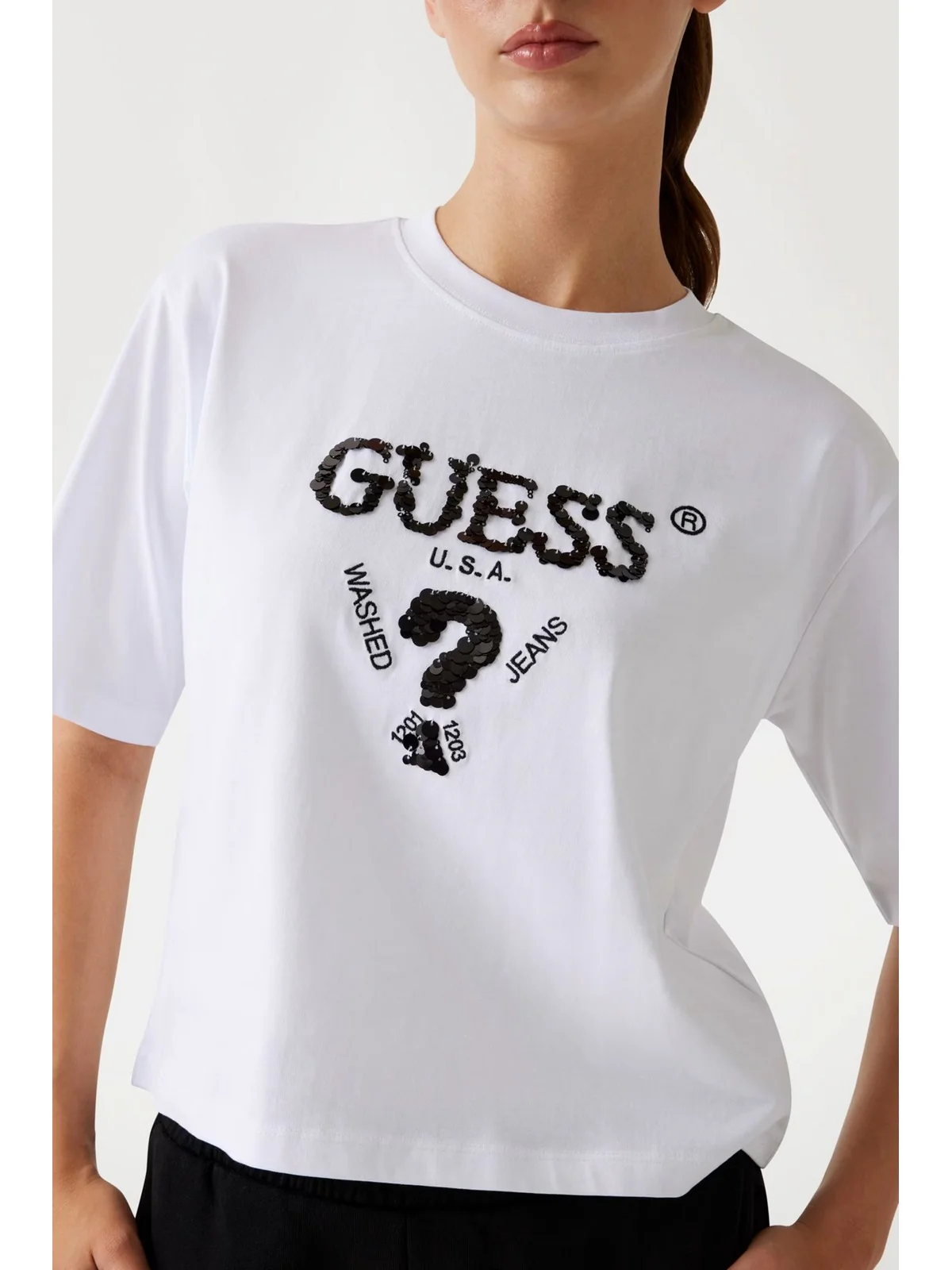 GUESS SPORT T-shirt Donna AURELIE BOXY TEE V4YI06 I3Z14 G011 PURE WHITE - Image 5