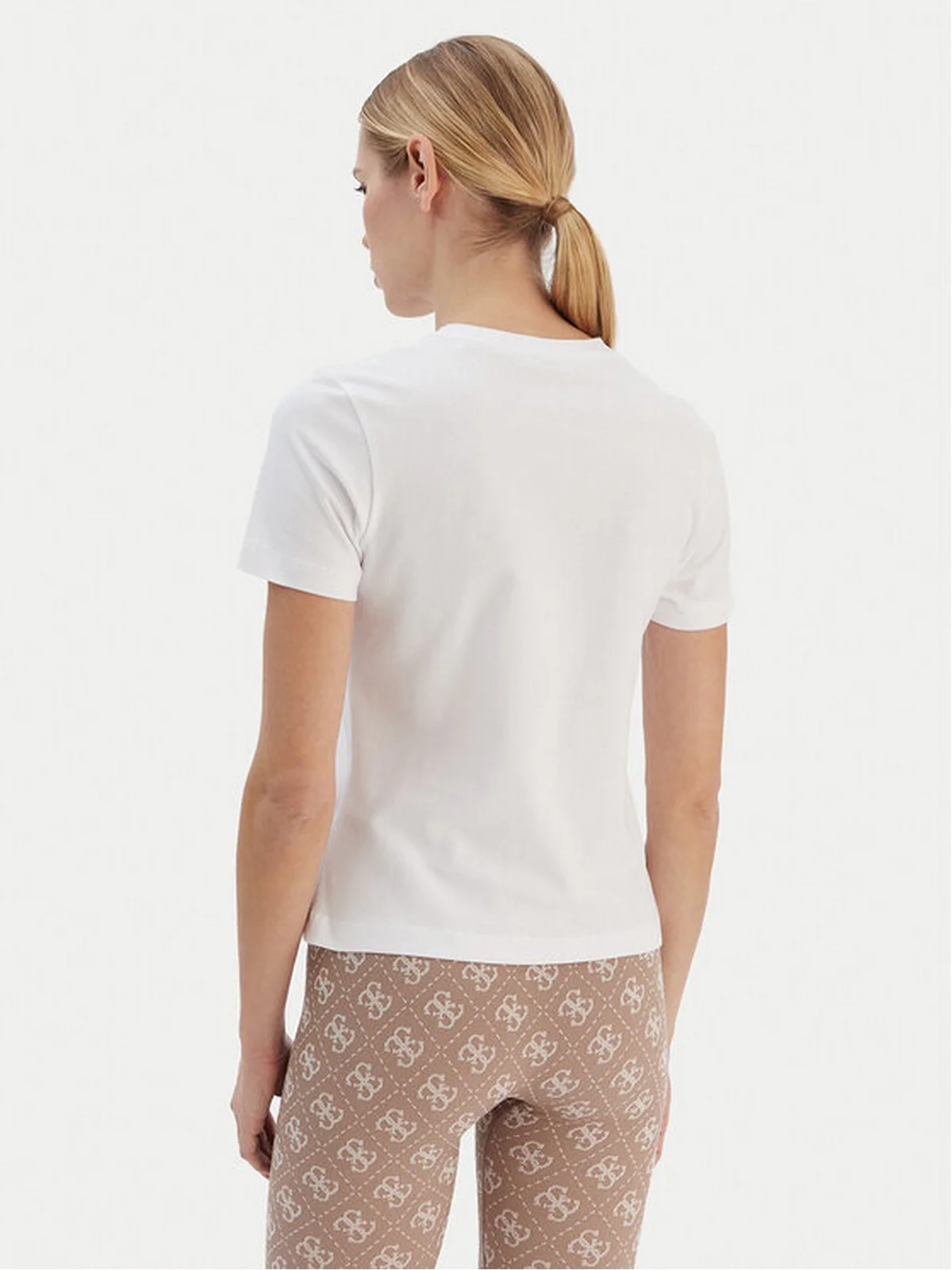 GUESS SPORT T-shirt Donna BEATRIZ CN SS T-SHIRT V6RI02 J1314 G011 PURE WHITE - Image 2