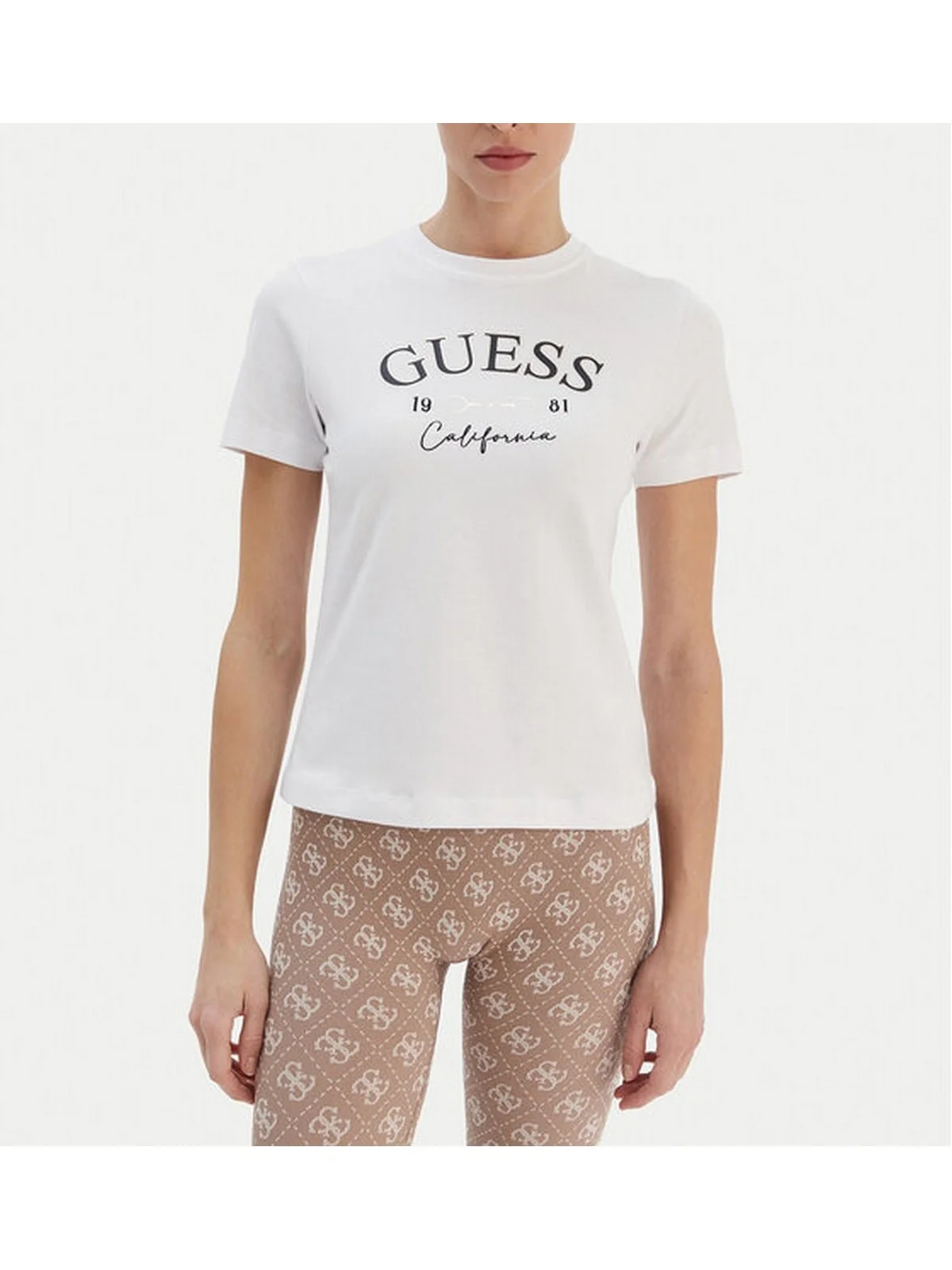 GUESS SPORT T-shirt Donna BEATRIZ CN SS T-SHIRT V6RI02 J1314 G011 PURE WHITE - Image 3