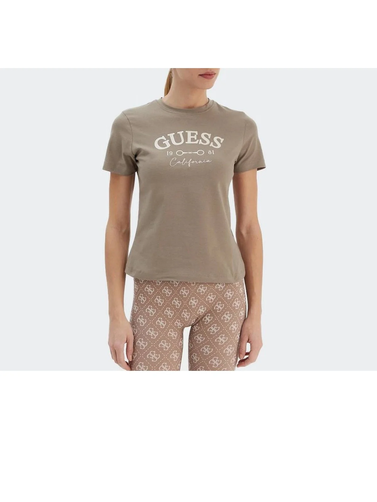 GUESS SPORT T-shirt Donna BEATRIZ CN SS T-SHIRT V6RI02 J1314 G1O3 TOTALLY TAUPE - Image 3