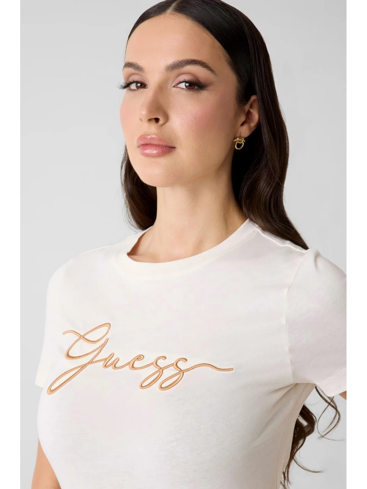 GUESS SPORT T-shirt Donna CIRCE SS CN T-SHIRT V6GI01 K2962 G1O6 DOVE WHITE - Image 5