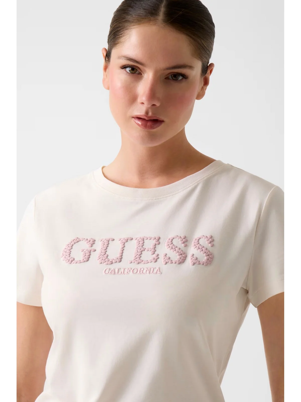 GUESS SPORT T-shirt Donna GIUDITTA CN SS T-SHIRT V6RI11 J1314 G012 CREAM WHITE - Image 5