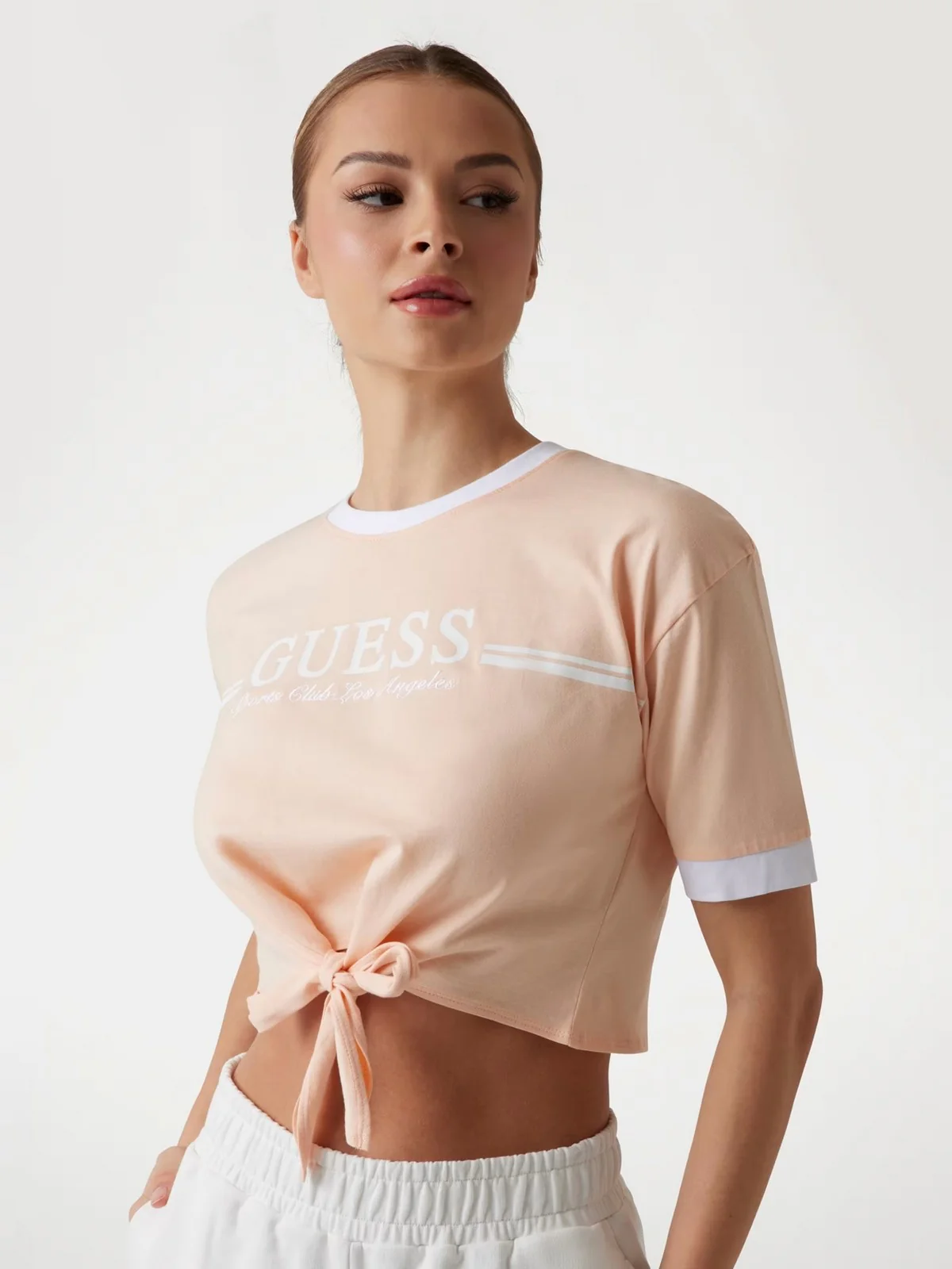 GUESS SPORT T-shirt Donna KNOT T-SHIRT V5GI05 I3Z14 G6J4 Rosa - Image 5