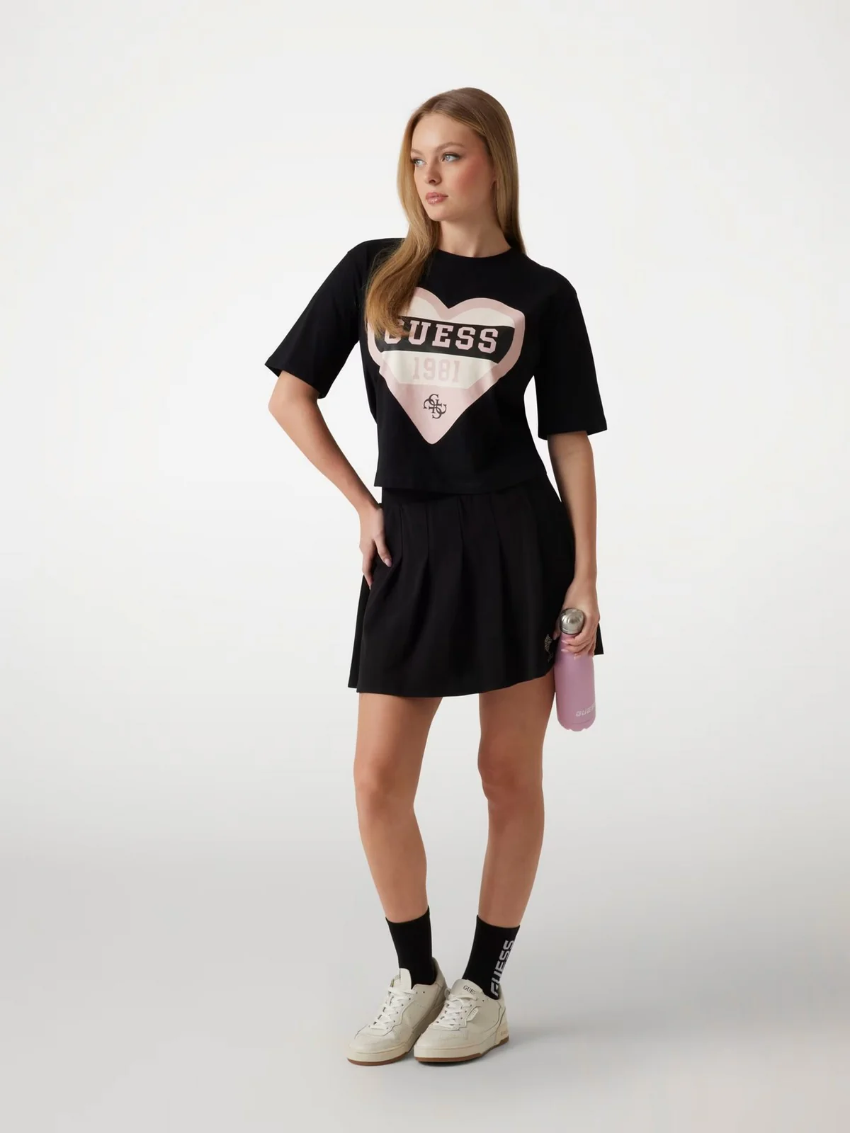 GUESS SPORT T-shirt Donna MONICA BOXY T-SHIRT V5RI01 I3Z14 JBLK Nero - Image 3