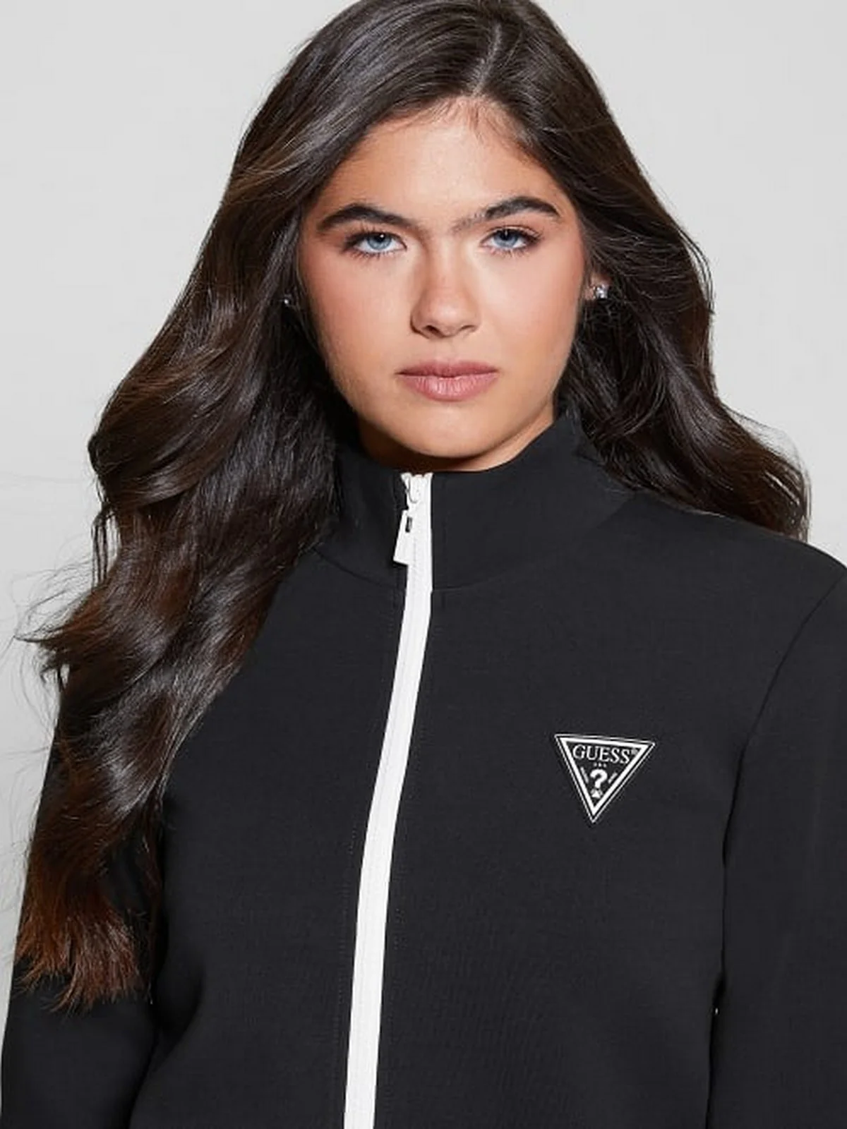 GUESS SPORT Felpa Donna ANN FULL ZIP SWEATSHIRT V3BQ12 KBCK2 JBLK Nero - Image 3