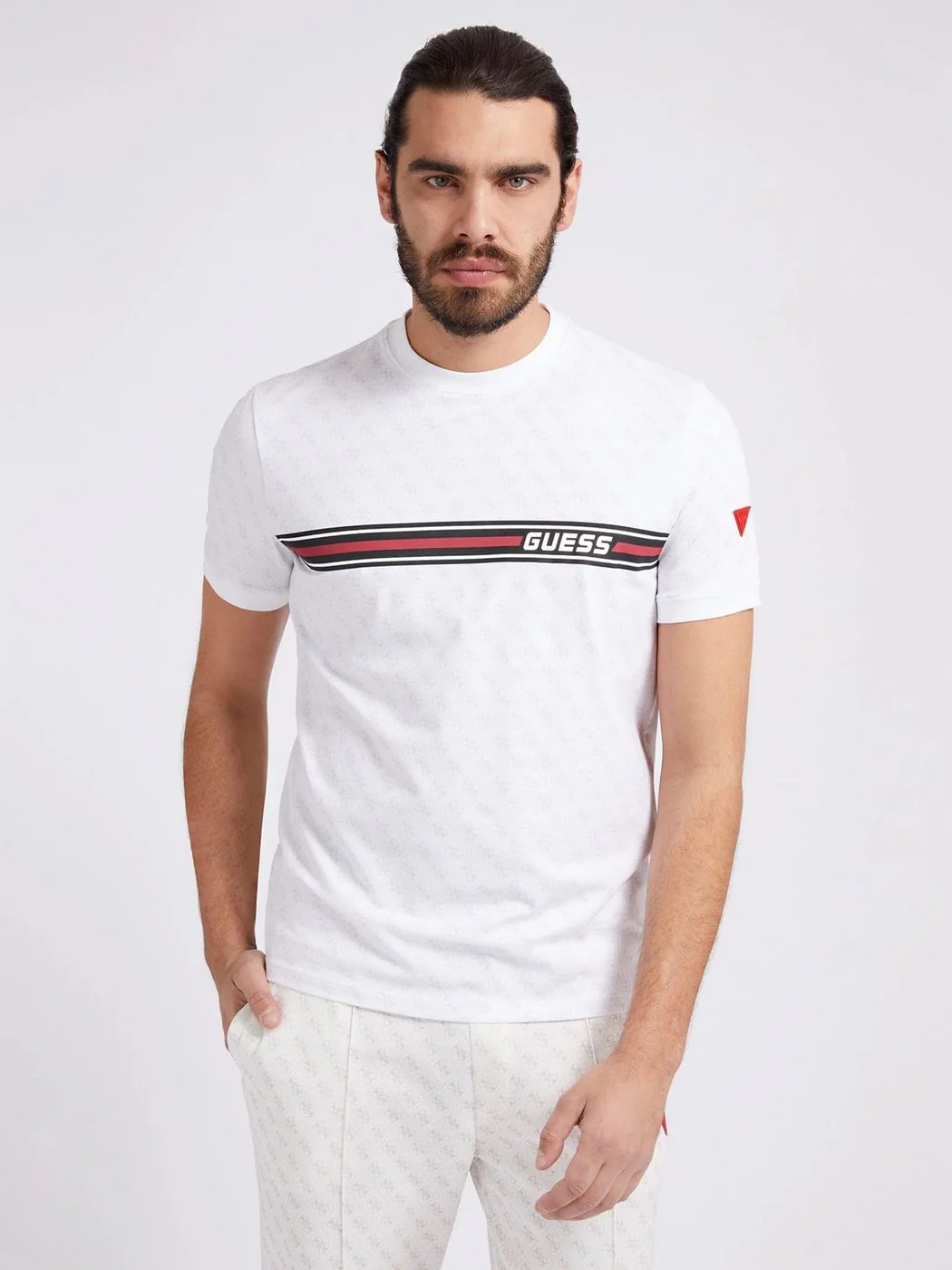 GUESS SPORT T-Shirt e Polo Uomo  Z2BI09 J1314 P05N 4G AOP PURE WHITE - Image 3
