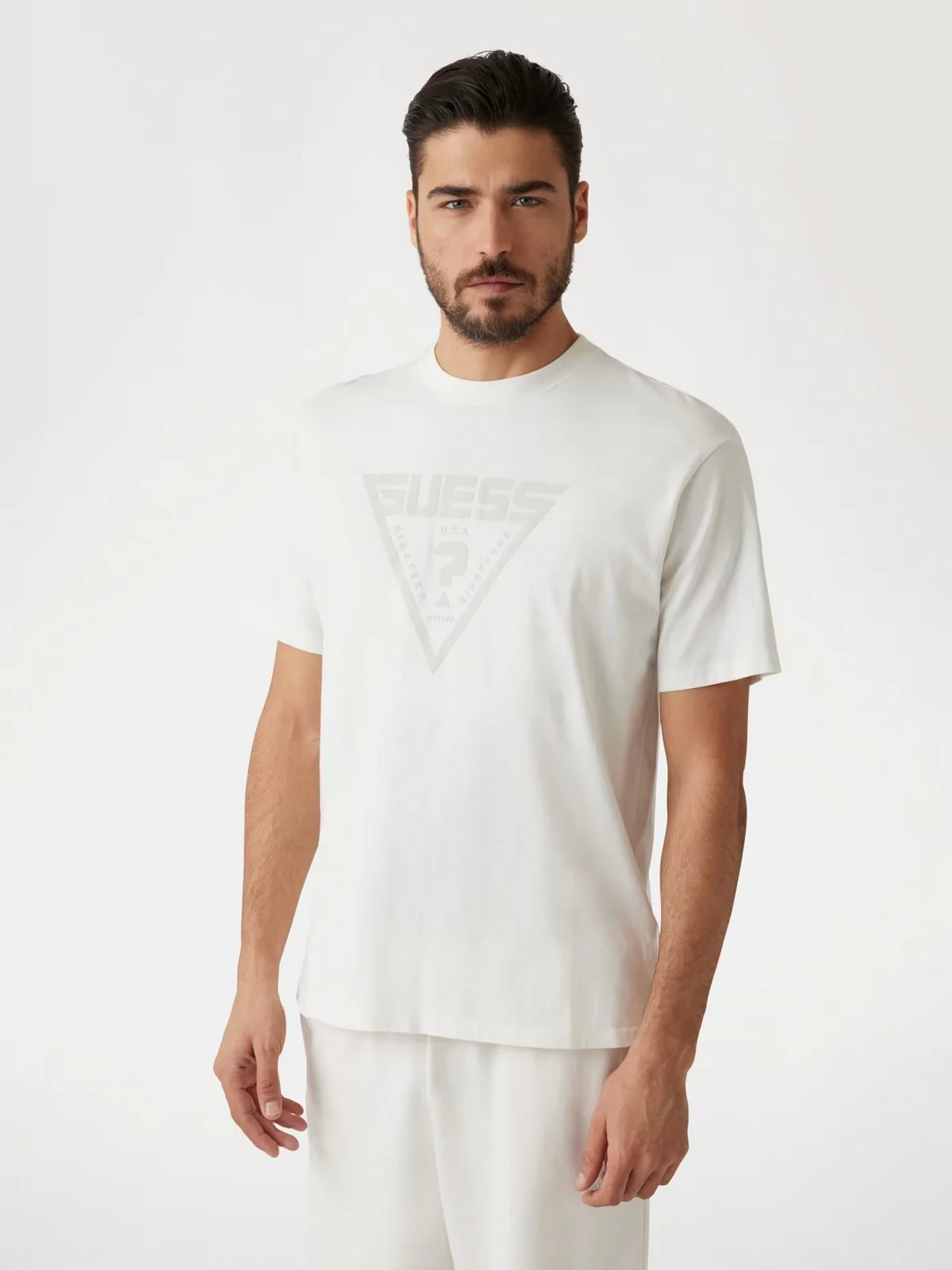 GUESS SPORT T-shirt Uomo AZHA CN OVER T-SHIRT Z4BI02 I3Z14 G018 Bianco - Image 2