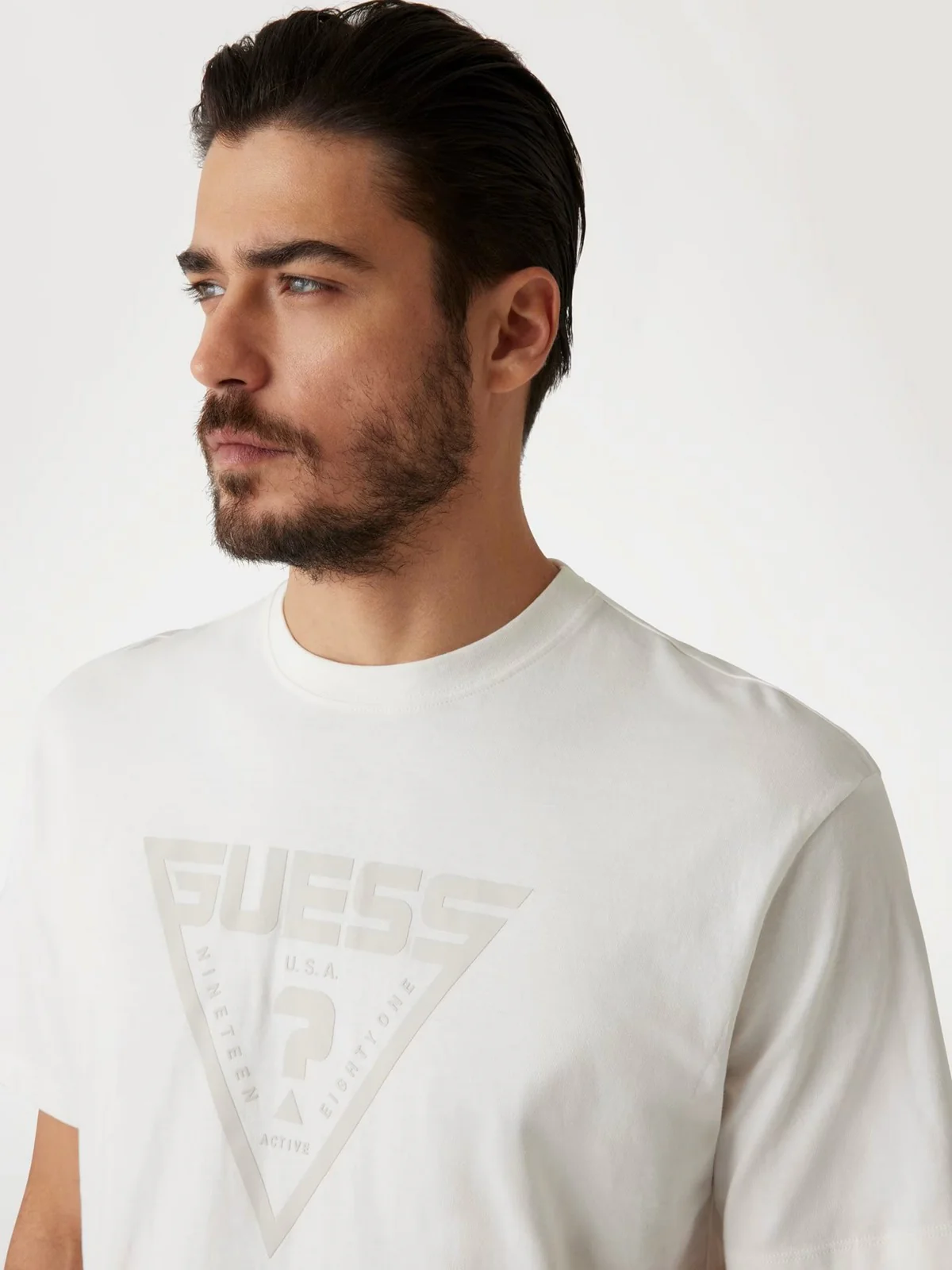 GUESS SPORT T-shirt Uomo AZHA CN OVER T-SHIRT Z4BI02 I3Z14 G018 Bianco - Image 4