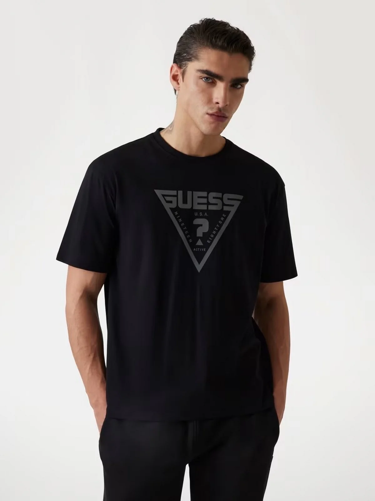 GUESS SPORT T-shirt Uomo AZHA CN OVER T-SHIRT Z4BI02 I3Z14 JBLK Nero - Image 2