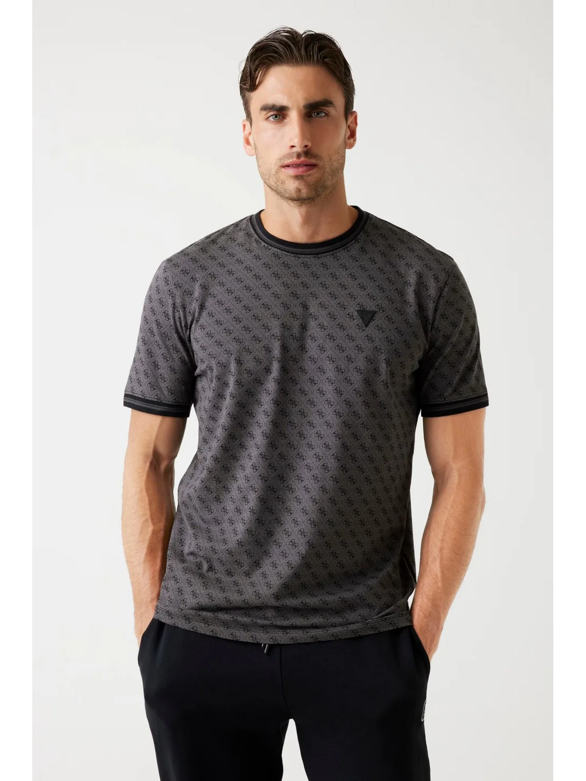 GUESS SPORT T-shirt Uomo MARSHALL T-SHIRT Z2YI05 J1314 P9NP 4G AOP BLACK - Image 2