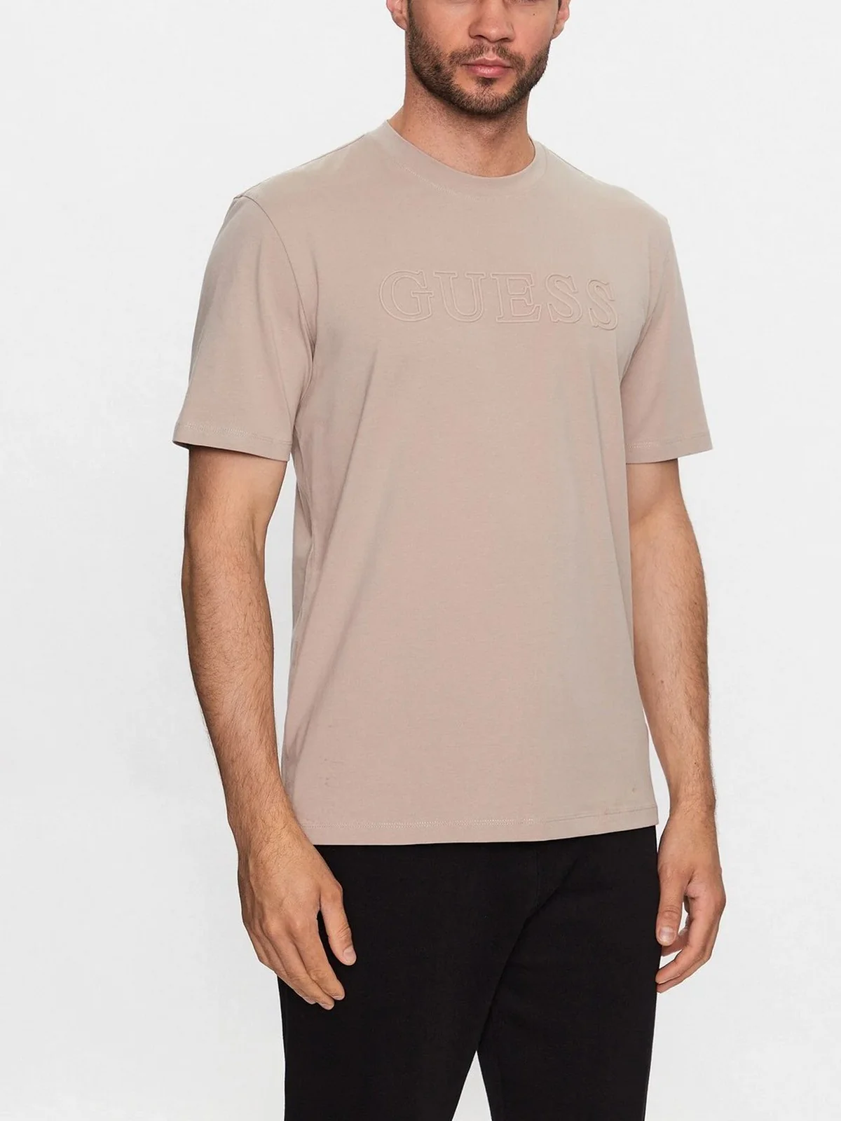 GUESS SPORT T-shirt Uomo SS ALPHY T-SHIRT Z2YI11 J1314 G1CA Beige - Image 3