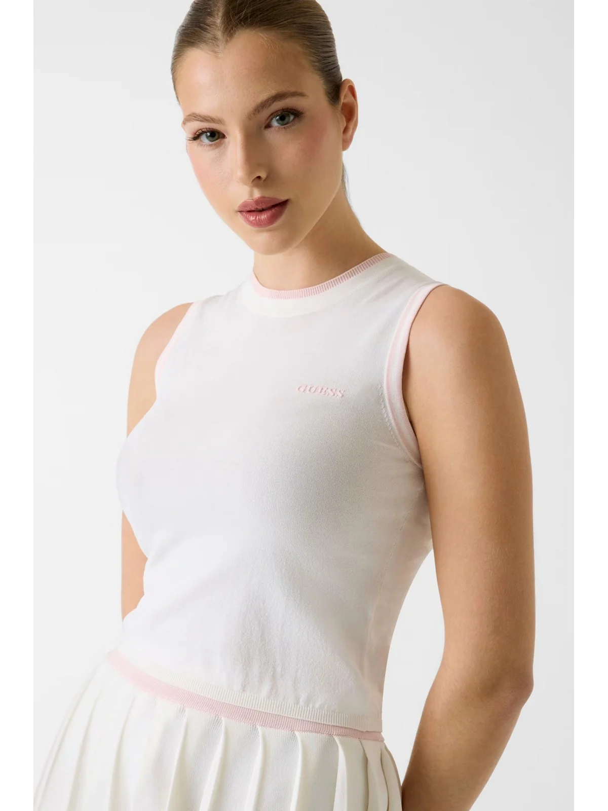 GUESS SPORT Top Donna GABRY CN SL TOP SWTR V6GR02 Z0723 A10F NEIGE WHITE - Image 5