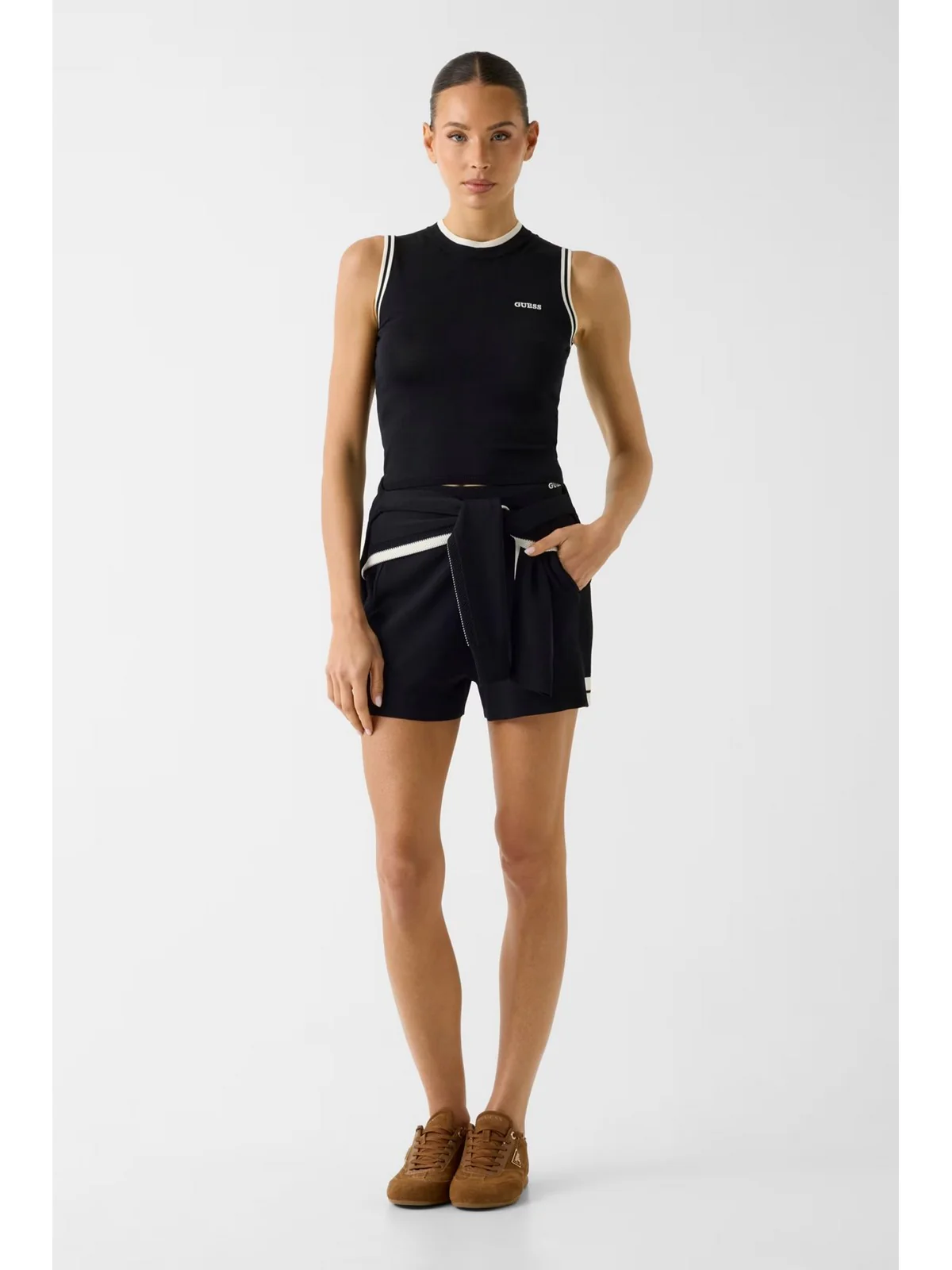 GUESS SPORT Top Donna GABRY CN SL TOP SWTR V6GR02 Z0723 JBLK Jet Black A996 - Image 3