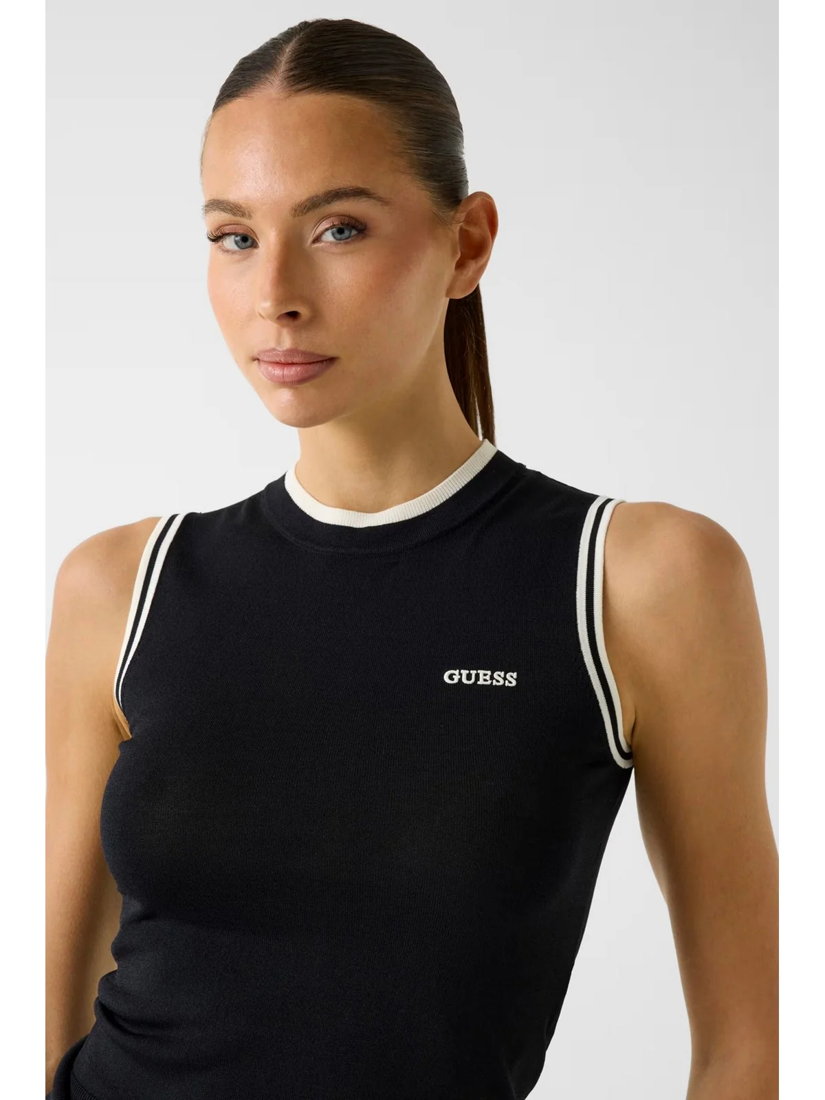 GUESS SPORT Top Donna GABRY CN SL TOP SWTR V6GR02 Z0723 JBLK Jet Black A996 - Image 5