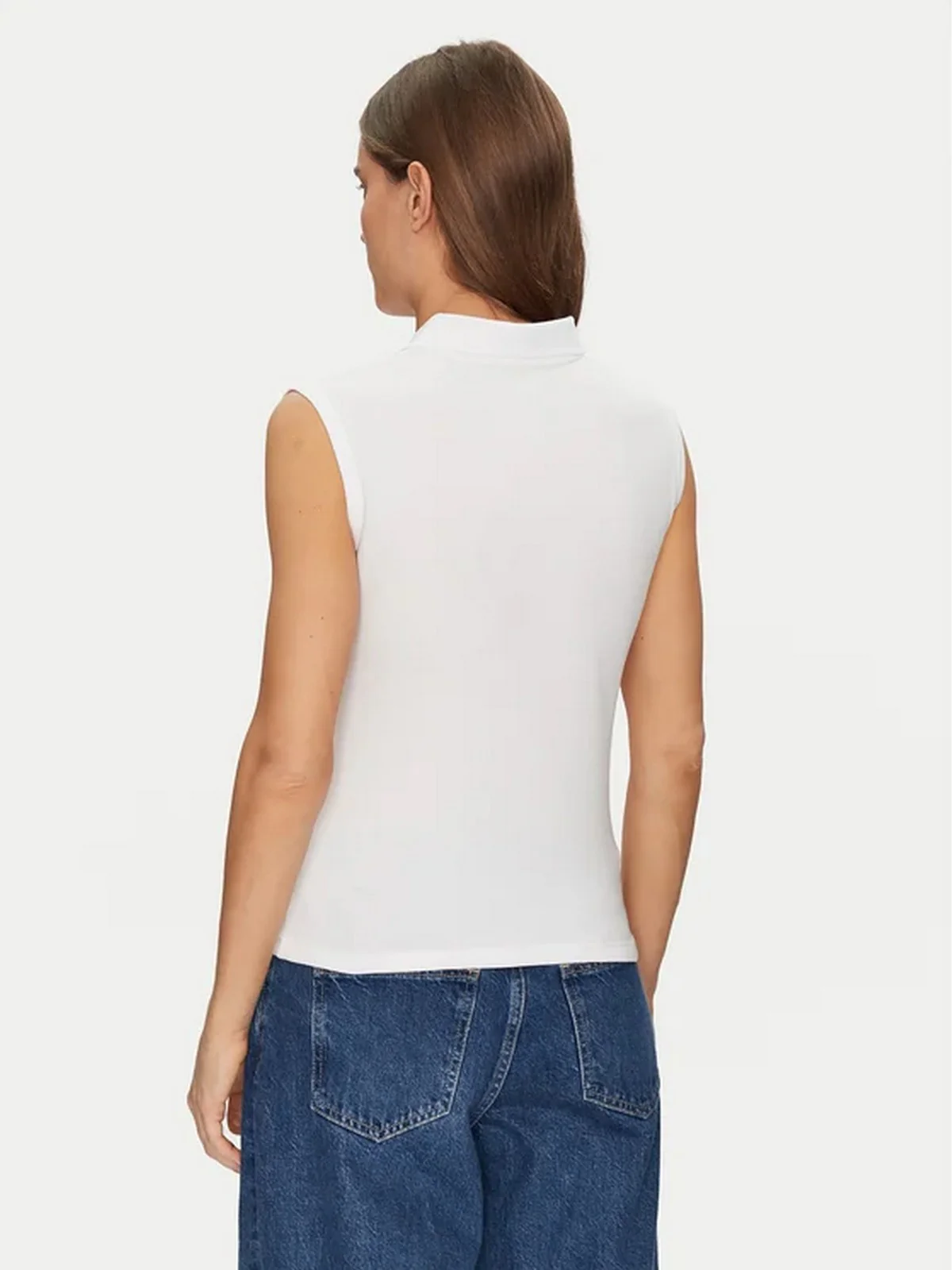 GUESS T-shirt Donna GJ SLEEVELESS COLLAR SLIM PKT W5GP24 KCYR1 G011 PURE WHITE - Image 4