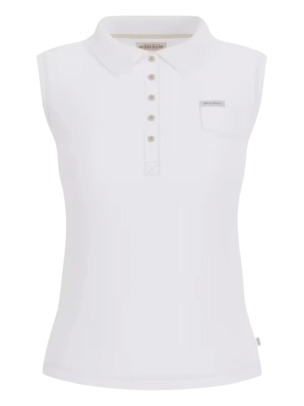 GUESS T-shirt Donna GJ SLEEVELESS COLLAR SLIM PKT W5GP24 KCYR1 G011 PURE WHITE - Image 6
