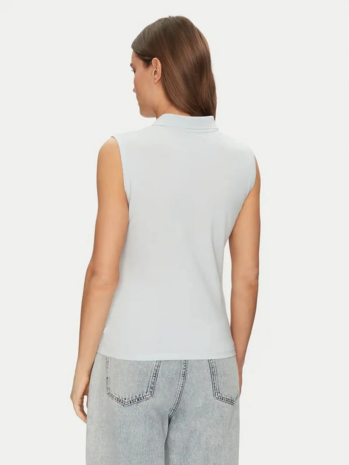 GUESS T-shirt Donna GJ SLEEVELESS COLLAR SLIM PKT W5GP24 KCYR1 G7O7 AZURE LAGUNA - Image 4