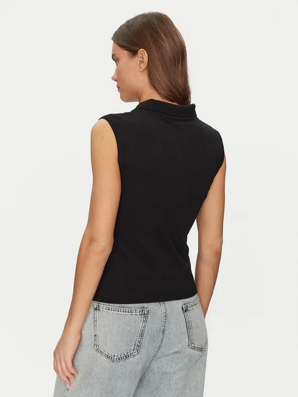 GUESS T-shirt Donna GJ SLEEVELESS COLLAR SLIM PKT W5GP24 KCYR1 JBLK Jet Black A996 - Image 4