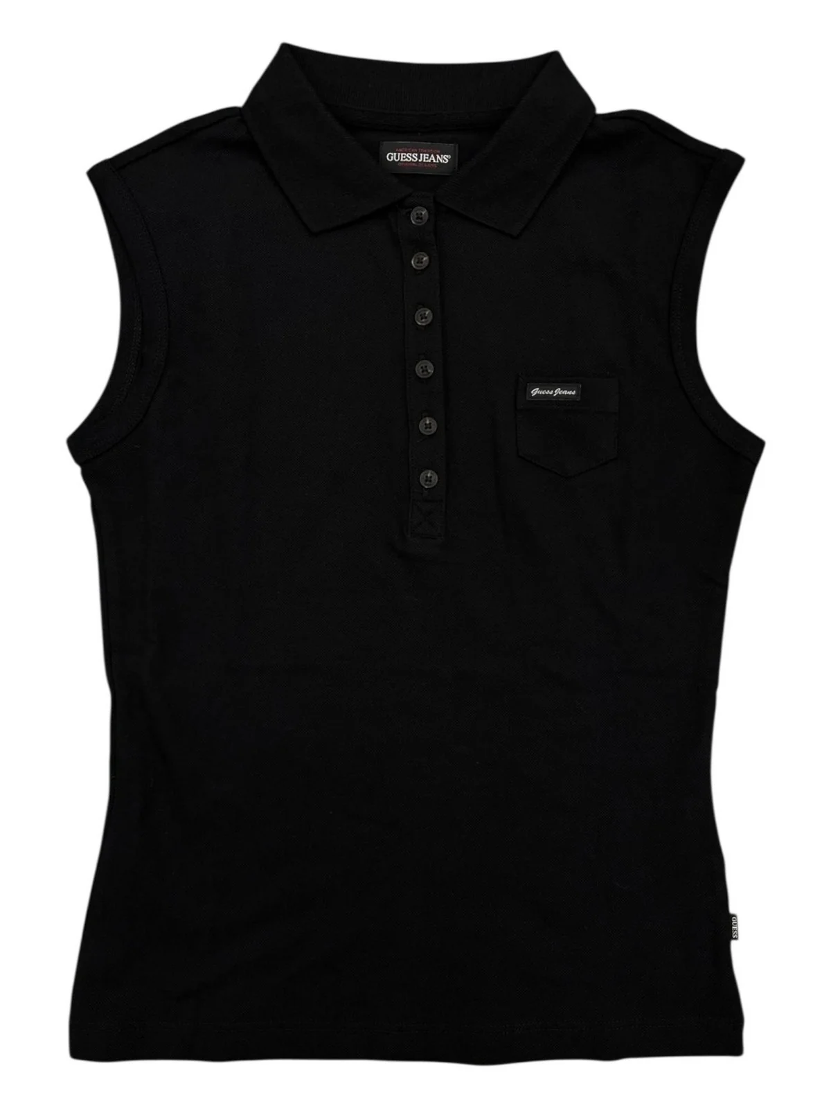 GUESS T-shirt Donna GJ SLEEVELESS COLLAR SLIM PKT W5GP24 KCYR1 JBLK Jet Black A996 - Image 6