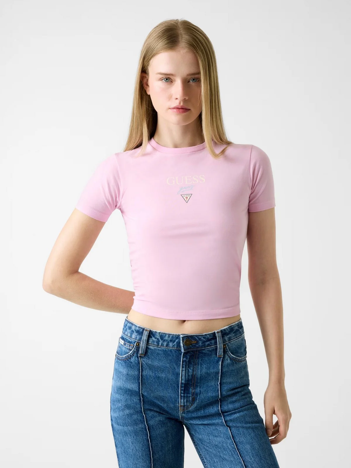 GUESS T-shirt Donna GJ SS CN BABY BAKER TEE W6RI15 J1314 G65F SOFT ROSE - Image 2