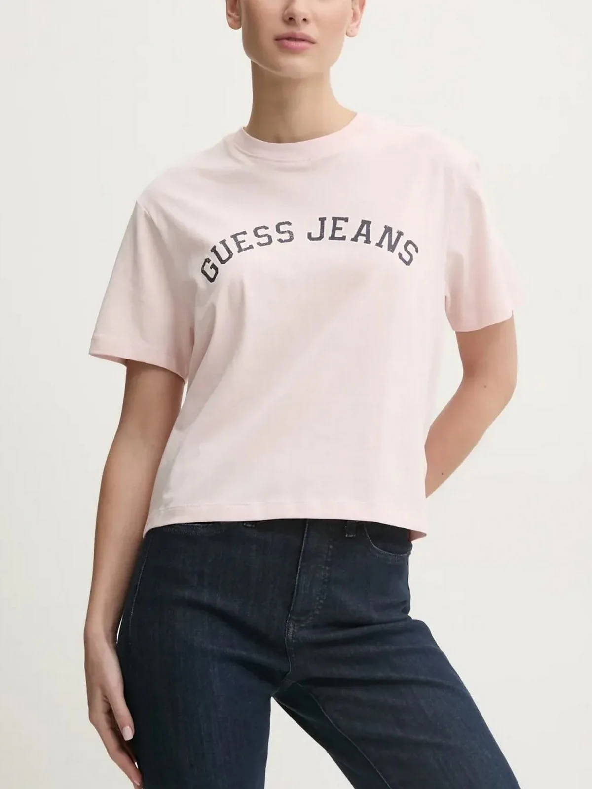 GUESS T-shirt Donna GJ SS CN BOXY COLLEGIATE TEE W5RI41 K8HM0 A61U Rosa - Image 2