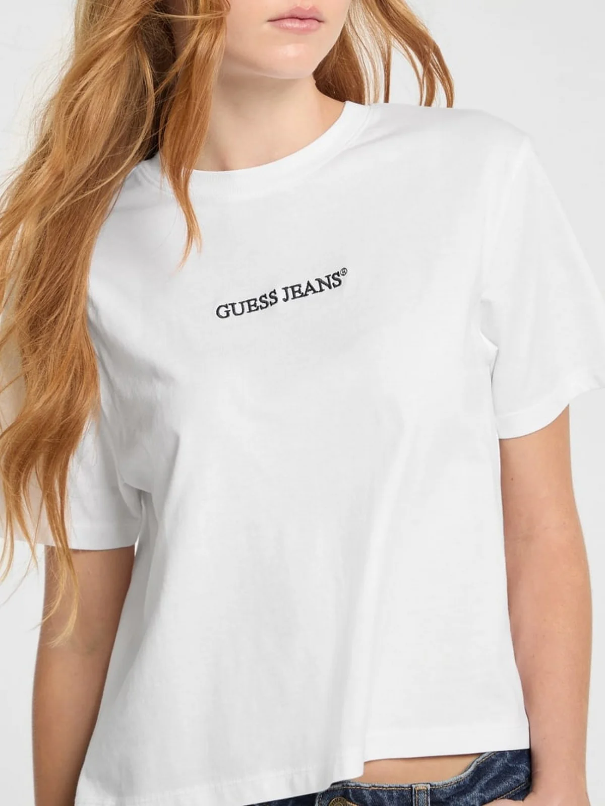 GUESS T-shirt Donna GJ SS CN BOXY EMBRO LOGO TEE W5RI42 K8HM0 G011 Bianco - Image 3