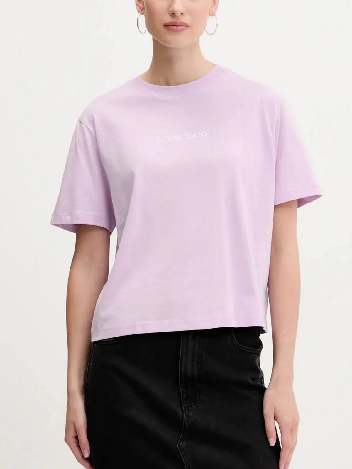 GUESS T-shirt Donna GJ SS CN BOXY EMBRO LOGO TEE W5RI42 K8HM0 G487 Viola - Image 2