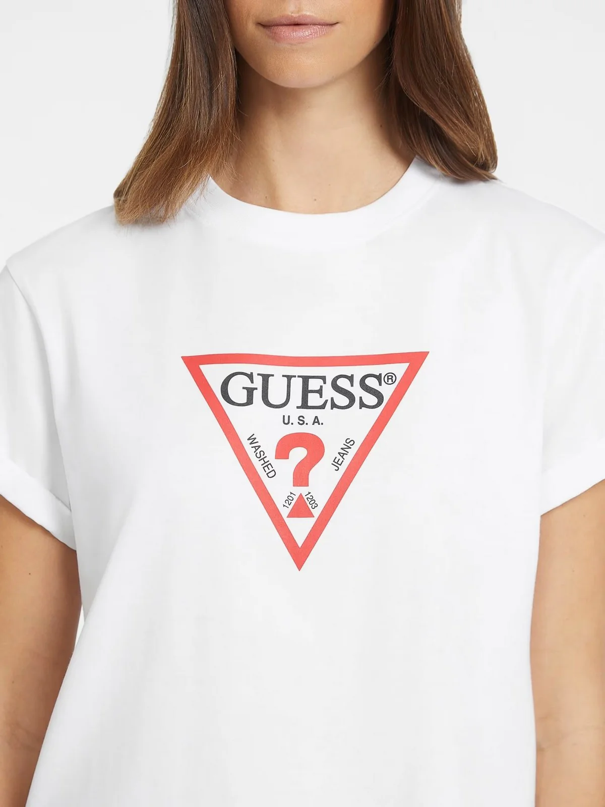 GUESS T-shirt Donna GJ SS CN BOXY ICONIC TEE W4YI73 K8HM0 G011 Bianco - Image 3