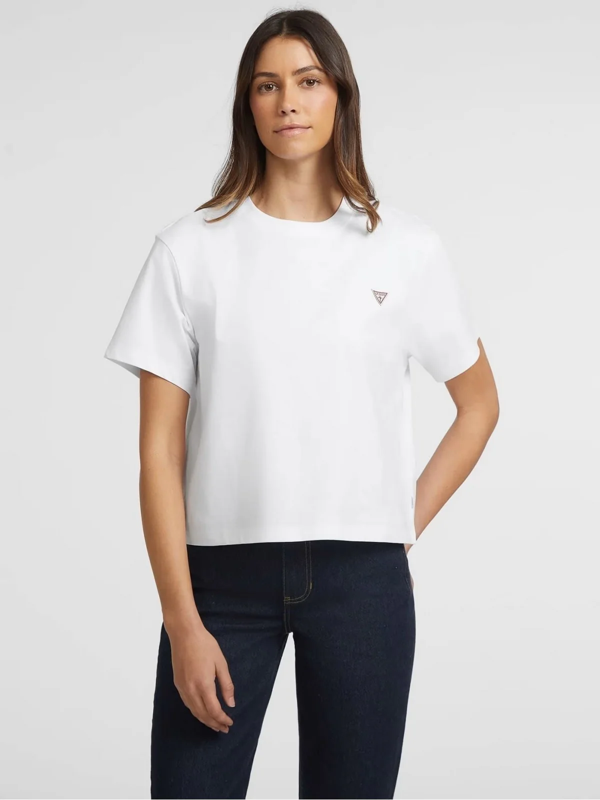 GUESS T-shirt Donna GJ SS CN BOXY MINI TRIANG TEE W4YI05 K8HM0 G011 PURE WHITE - Image 2