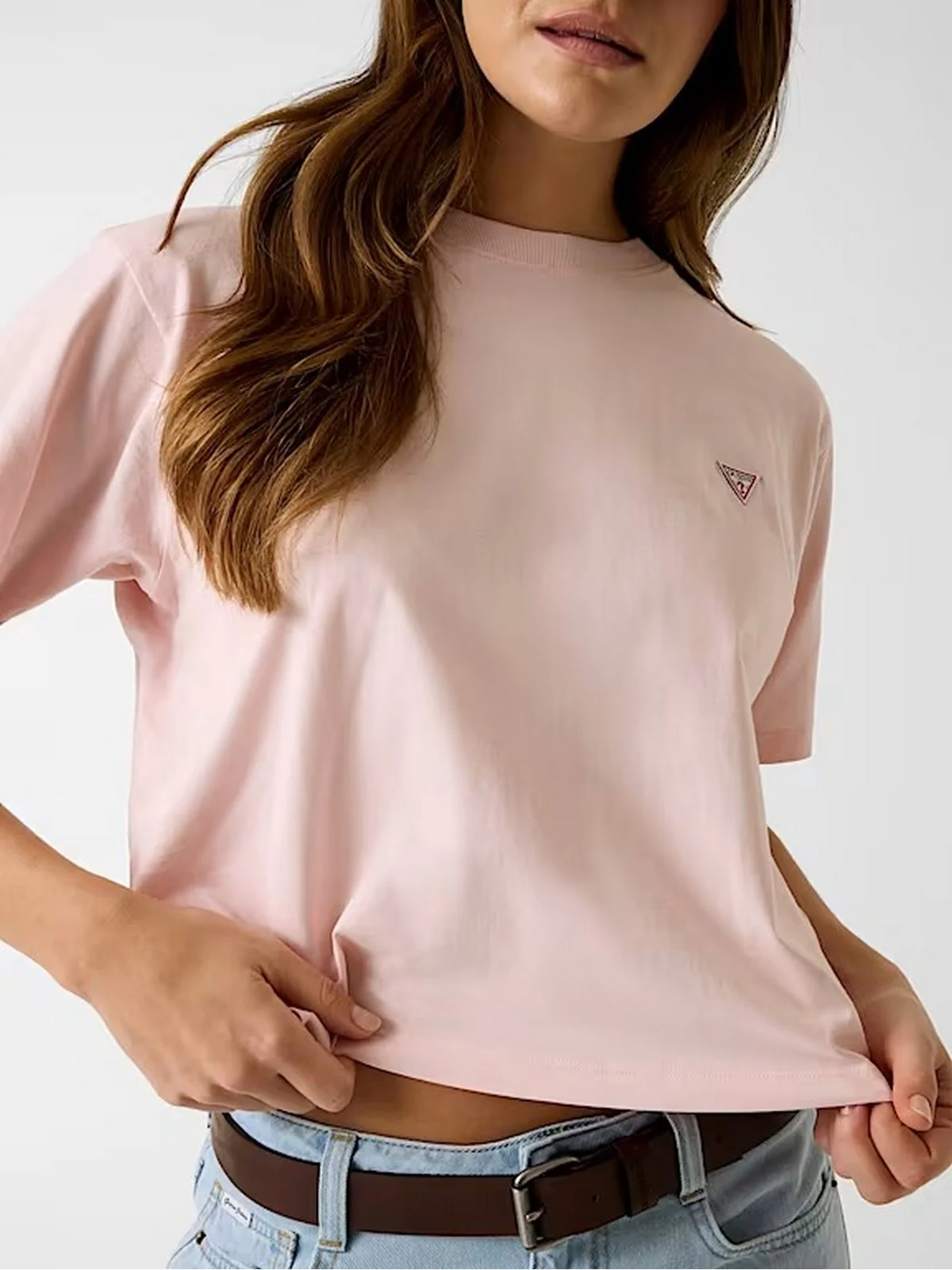 GUESS T-shirt Donna GJ SS CN BOXY MINI TRIANG TEE W4YI05 K8HM0 G6R4 BLUSH COTTON - Image 2
