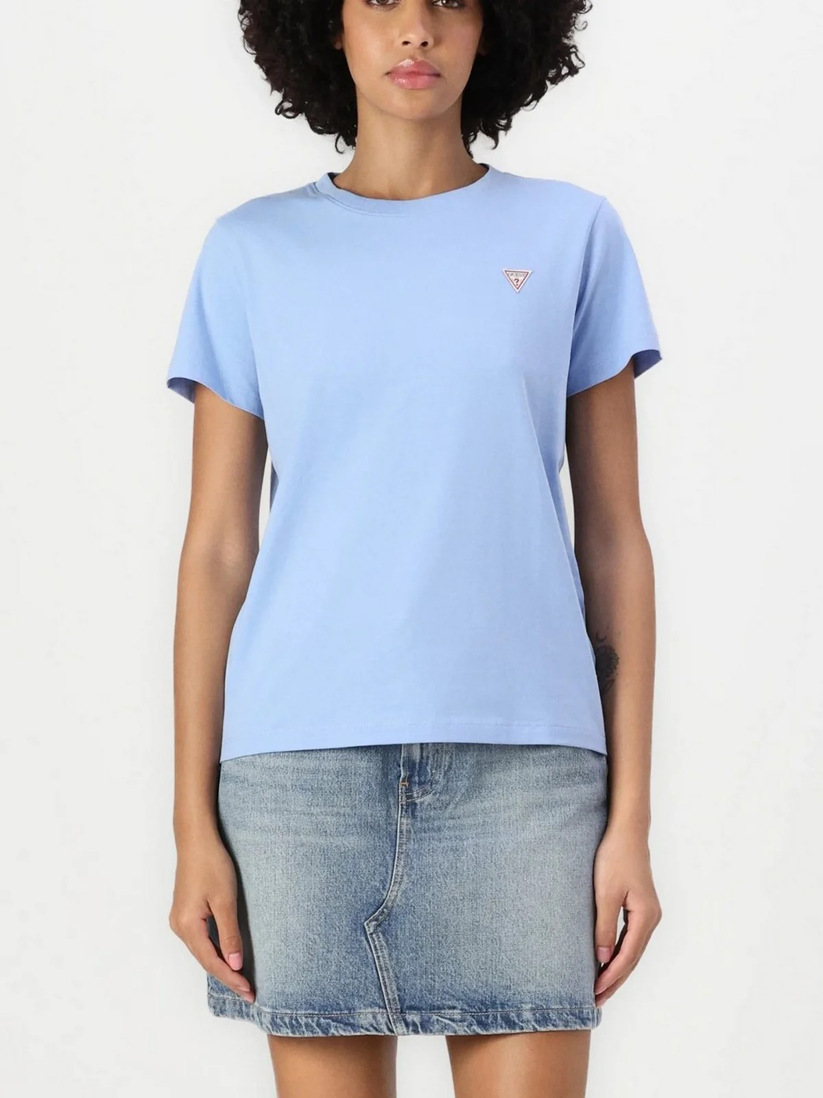 GUESS T-shirt Donna GJ SS CN BOXY MINI TRIANG TEE W4YI05 K8HM0 G7CP Blu - Image 2