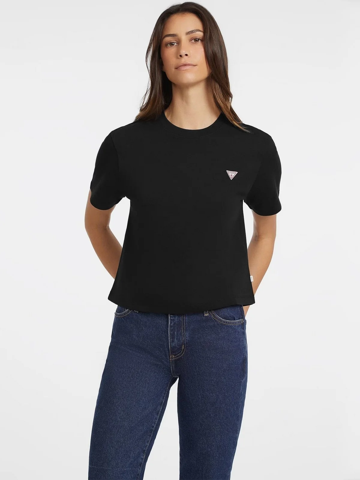 GUESS T-shirt Donna GJ SS CN BOXY MINI TRIANG TEE W4YI05 K8HM0 JBLK Jet Black A996 - Image 2