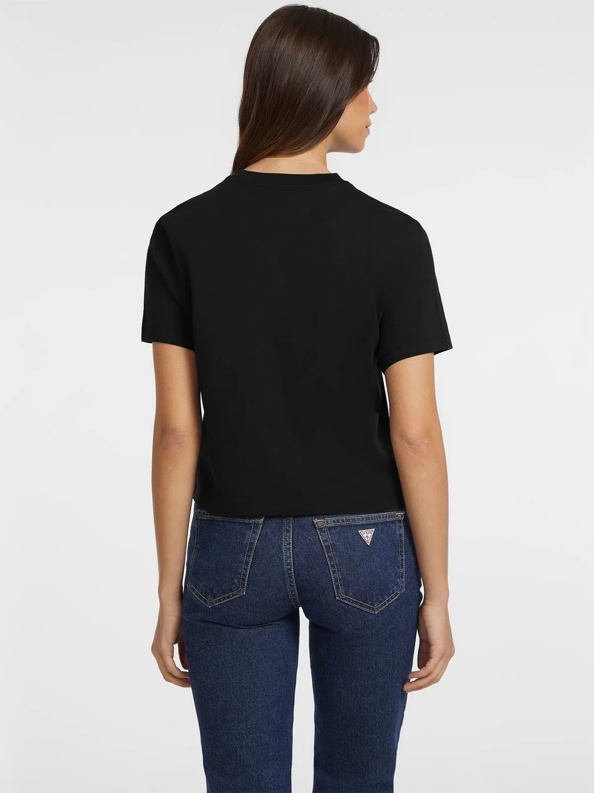 GUESS T-shirt Donna GJ SS CN BOXY MINI TRIANG TEE W4YI05 K8HM0 JBLK Jet Black A996 - Image 3