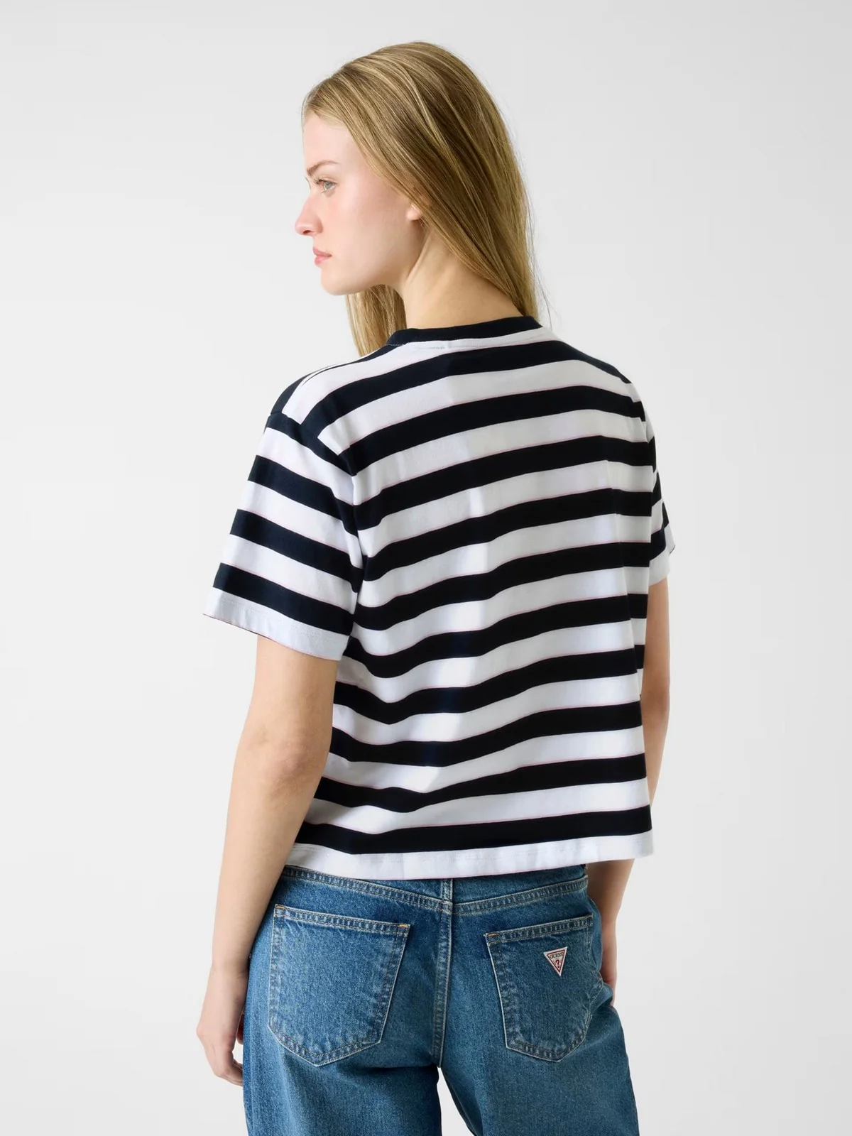 GUESS T-shirt Donna GJ SS CN BOXY STRIPE TEE W6RI19 K8HM0 S75Q DARING OCEAN STRIPES - Image 3