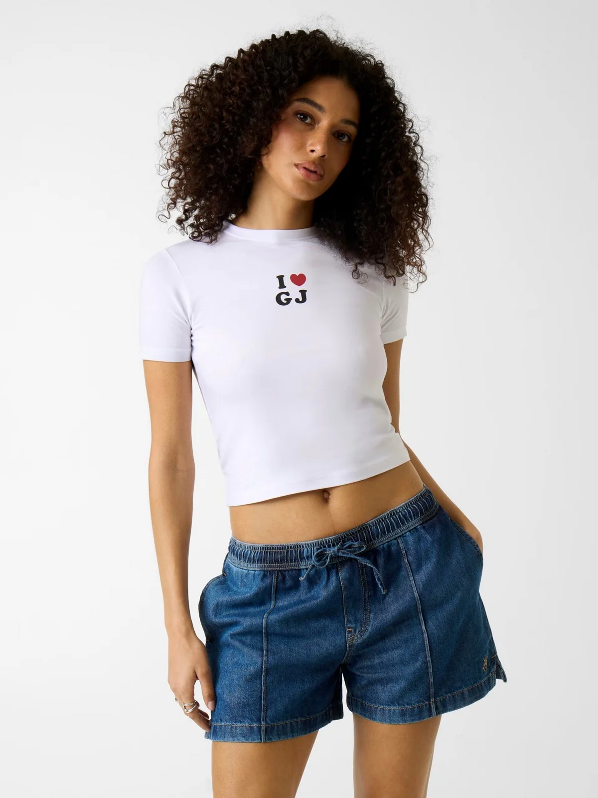GUESS T-shirt Donna GJ SS CN I LOVE GJ BABY TEE W6GIB1 J1314 G011 PURE WHITE - Image 2