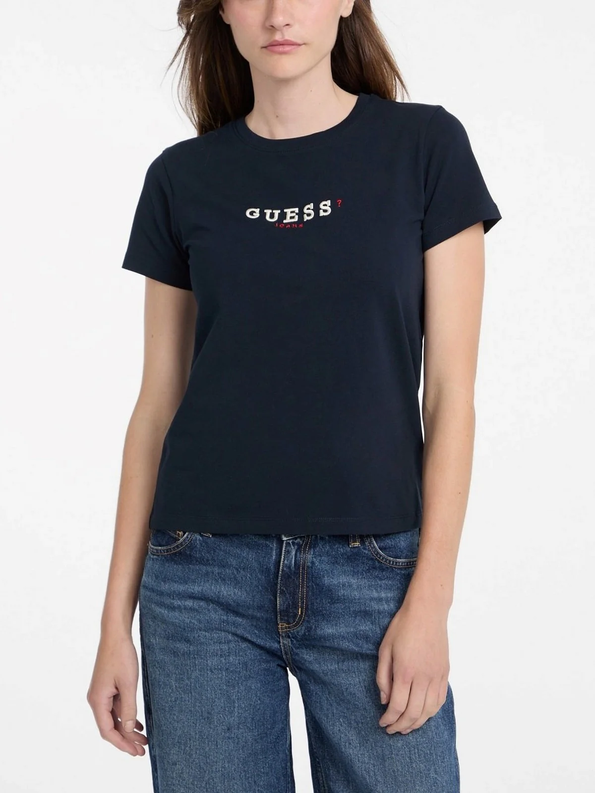 GUESS T-shirt Donna GJ SS CN REG 3D EMBR GUESS TEE W5RI54 J1314 A71W Blu - Image 2