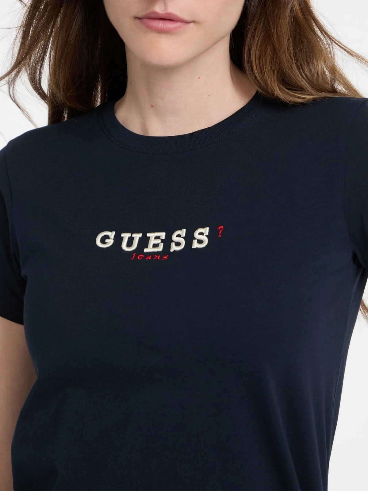GUESS T-shirt Donna GJ SS CN REG 3D EMBR GUESS TEE W5RI54 J1314 A71W Blu - Image 3