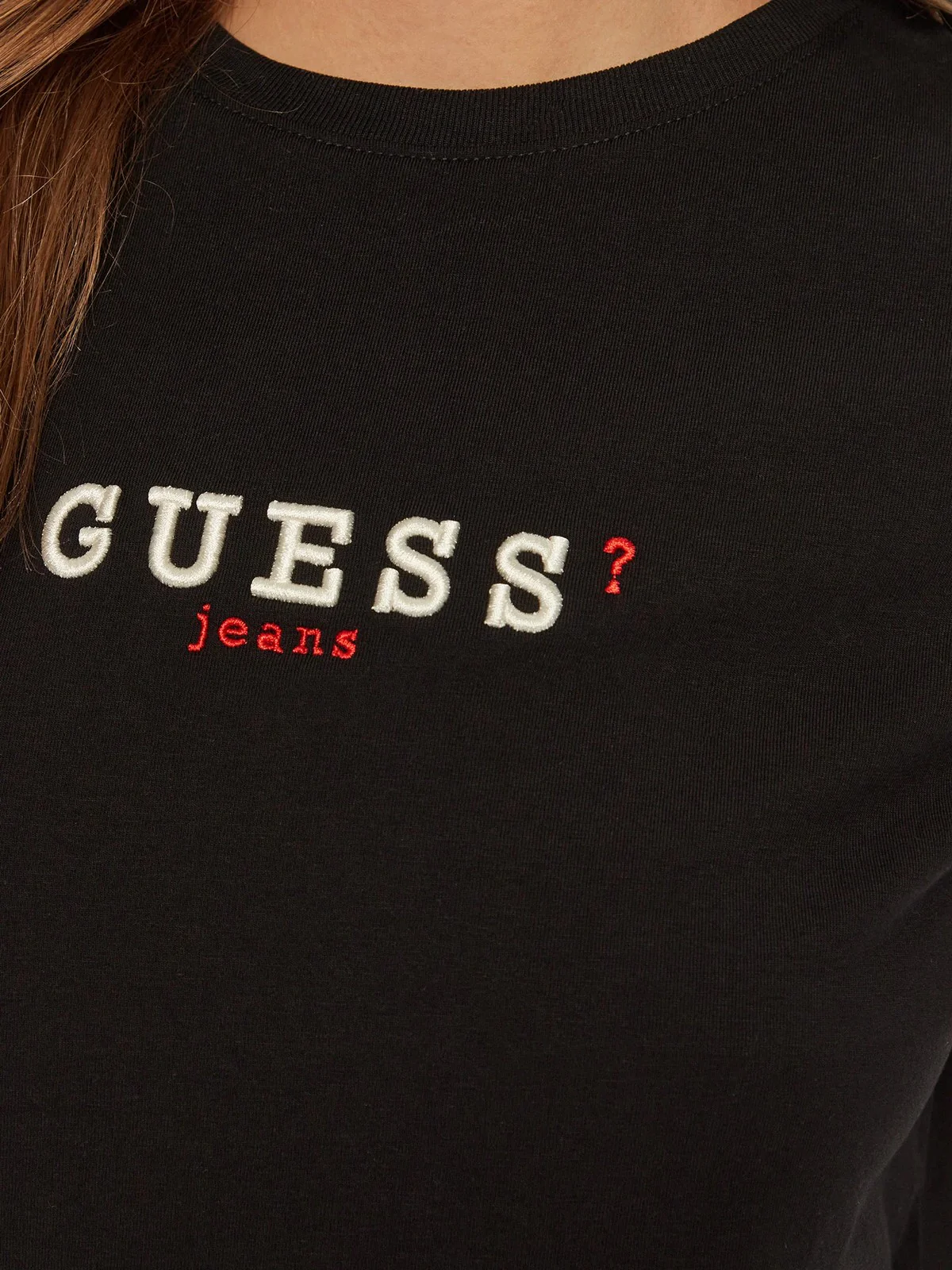 GUESS T-shirt Donna GJ SS CN REG 3D EMBR GUESS TEE W5RI54 J1314 JBLK Jet Black A996 - Image 5