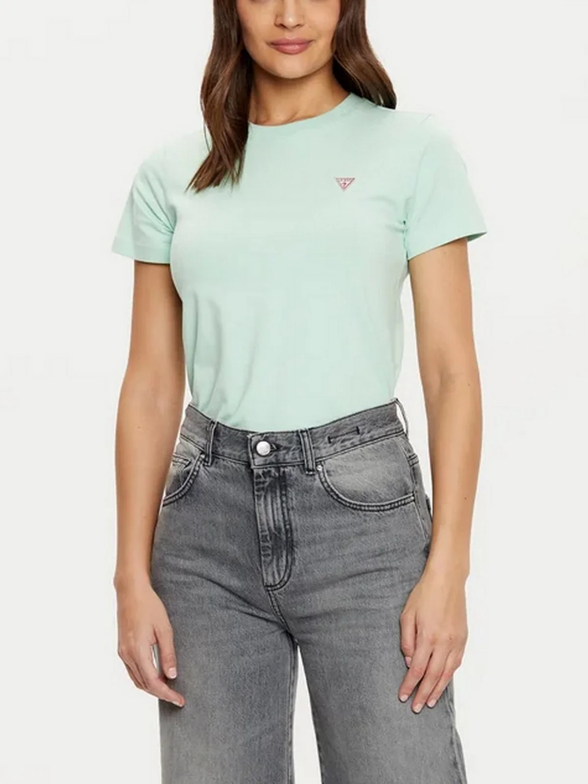 GUESS T-shirt Donna GJ SS CN REG MINI TRIANGLE TEE W4YI10 J1314 G8FG HOPE GREEN - Image 2