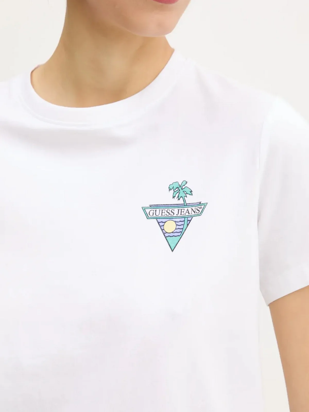 GUESS T-shirt Donna GJ SS CN REG TRIANGLE PALM TEE W5GI25 J1314 G011 Bianco - Image 4