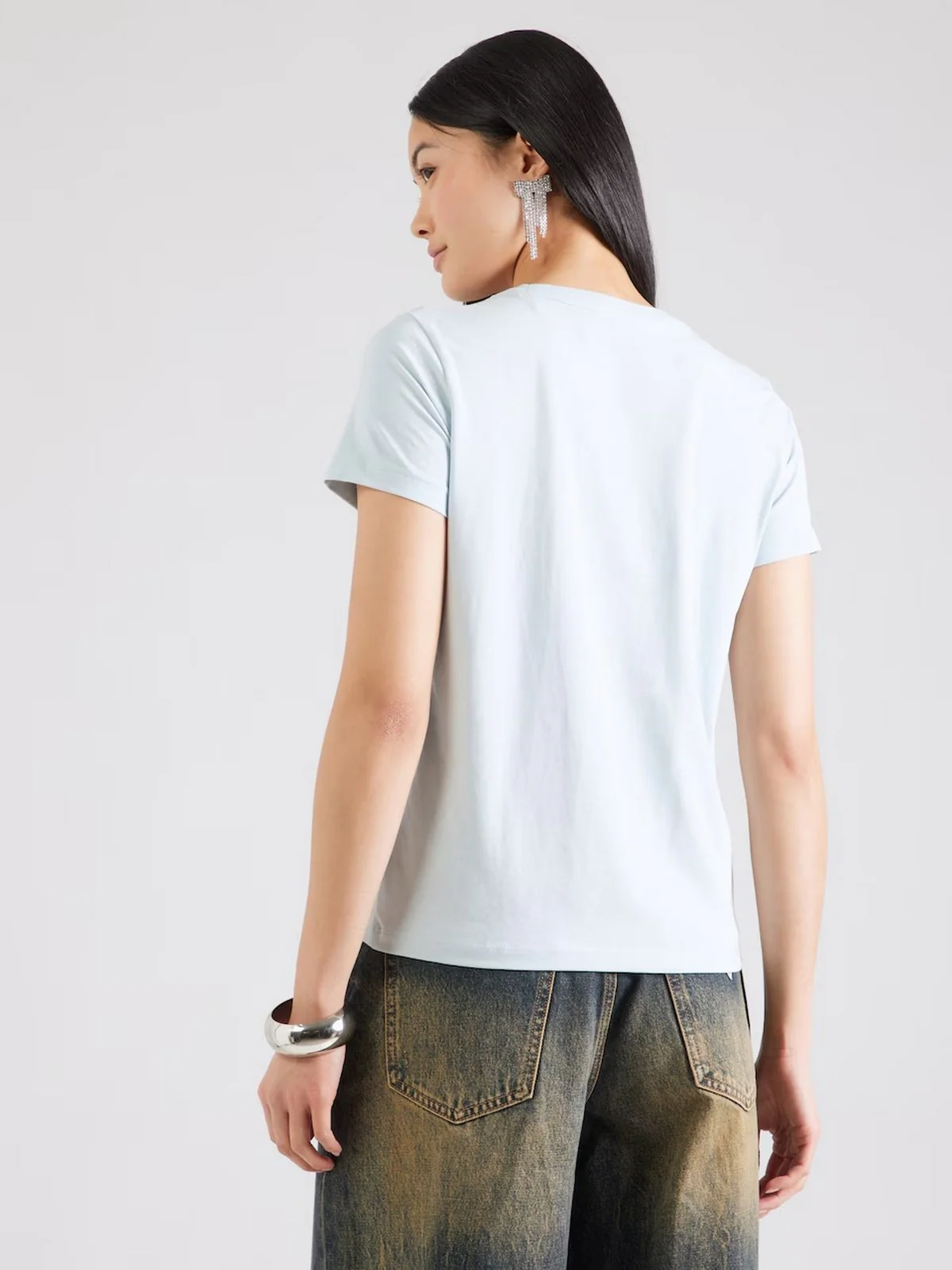 GUESS T-shirt Donna GJ SS CN REG TRIANGLE PALM TEE W5GI25 J1314 G7O7 AZURE LAGUNA - Image 3
