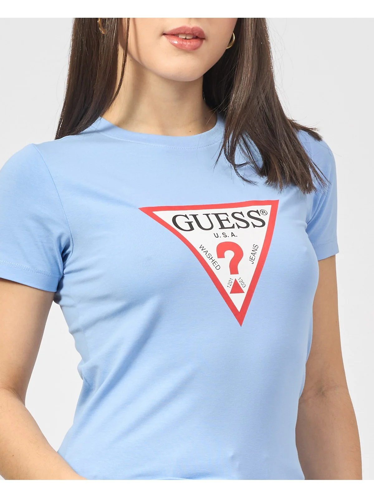 GUESS T-shirt Donna GJ SS CN SLIM ICONIC TEE W4YI04 J1314 G7CP FRESH ZENDY BLUE - Image 4