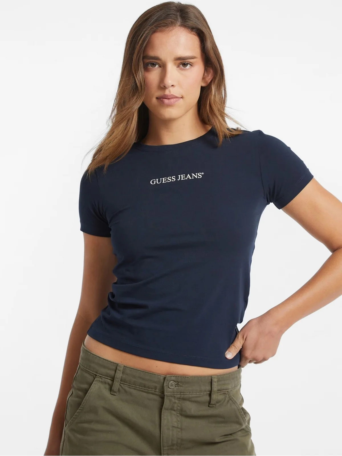 GUESS T-shirt Donna GJ SS CN SLIM LOGO PRINT TEE W4YI01 J1314 A71W DARING OCEAN - Image 4