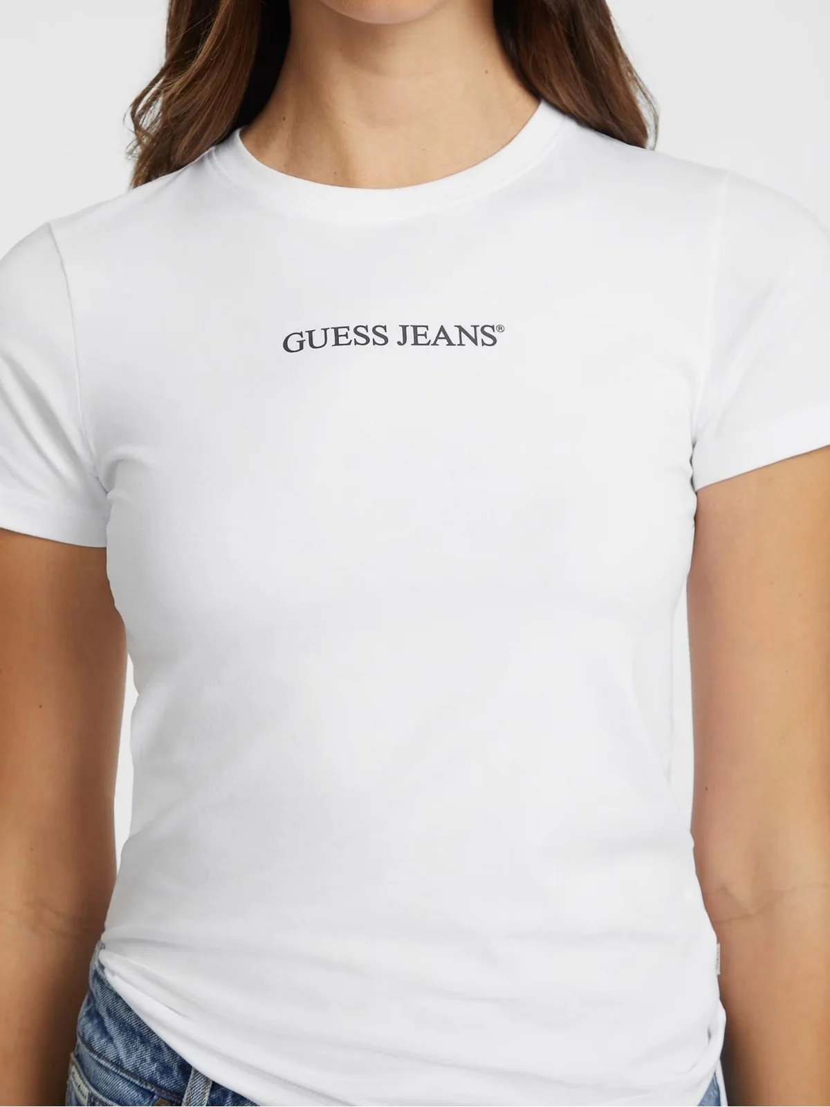 GUESS T-shirt Donna GJ SS CN SLIM LOGO PRINT TEE W4YI01 J1314 G011 PURE WHITE - Image 2