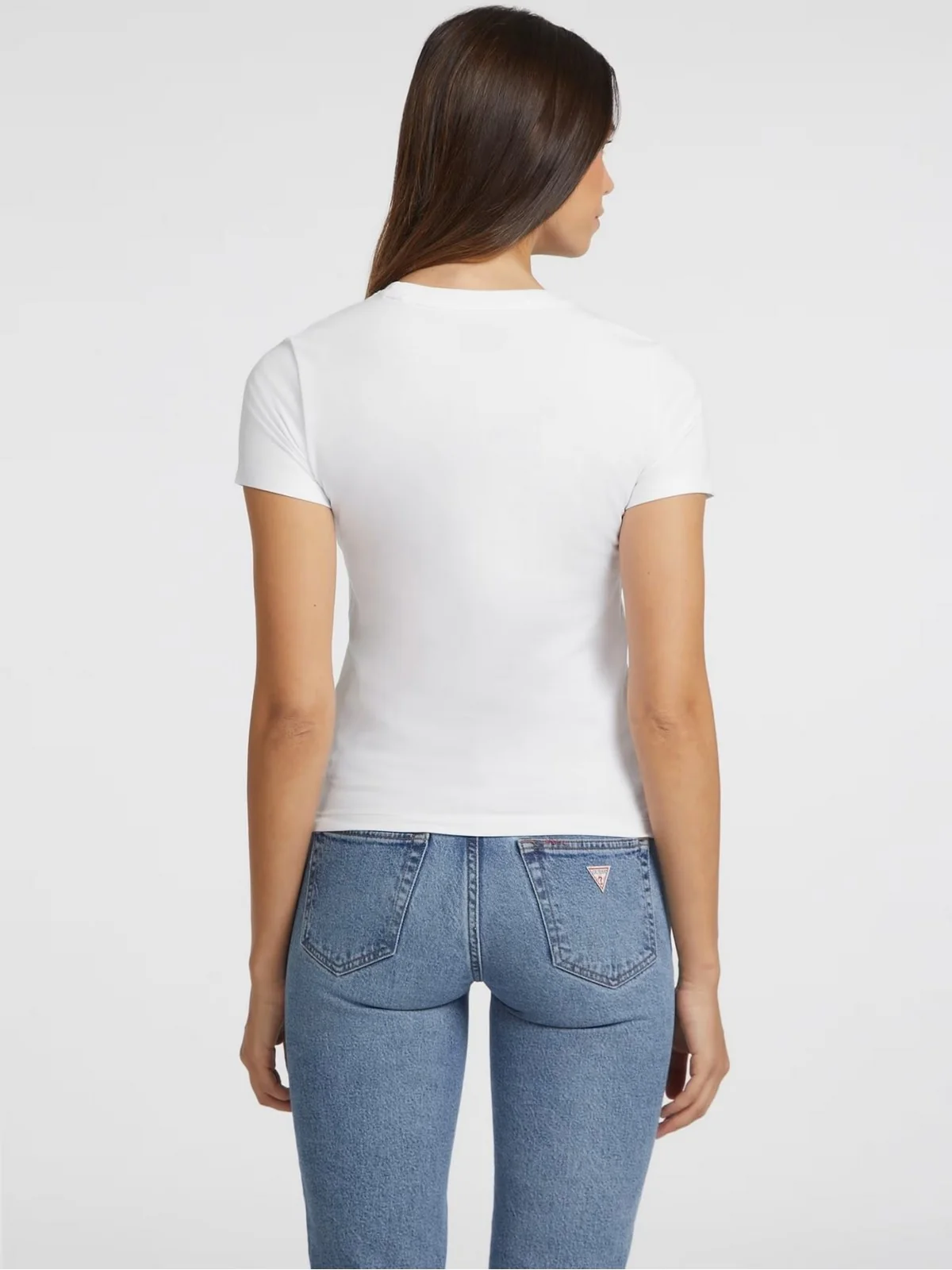 GUESS T-shirt Donna GJ SS CN SLIM LOGO PRINT TEE W4YI01 J1314 G011 PURE WHITE - Image 4