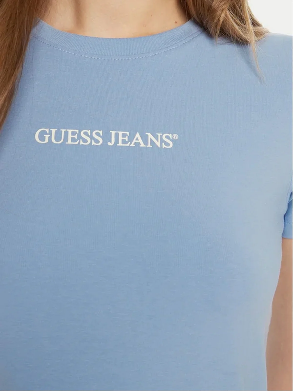 GUESS T-shirt Donna GJ SS CN SLIM LOGO PRINT TEE W4YI01 J1314 G7CP FRESH ZENDY BLUE - Image 2